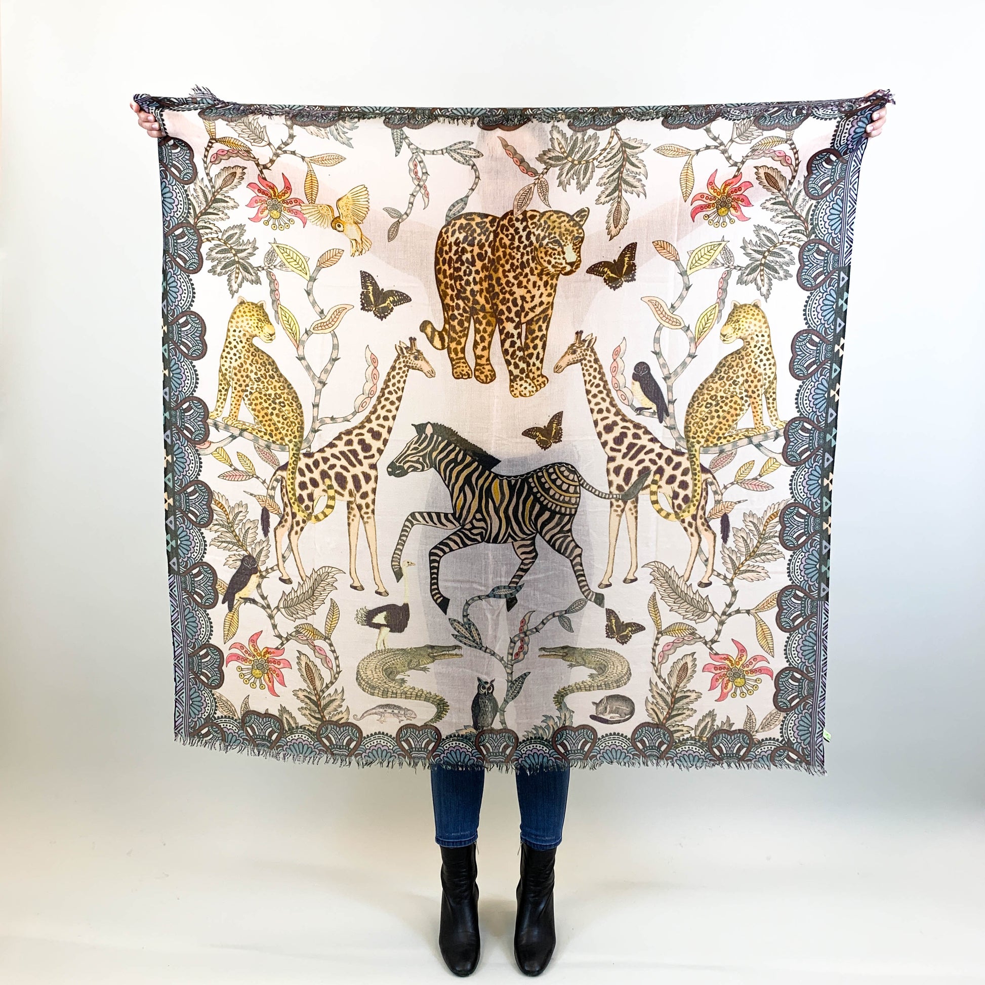 WILDLIFE CASHMERE SCARF