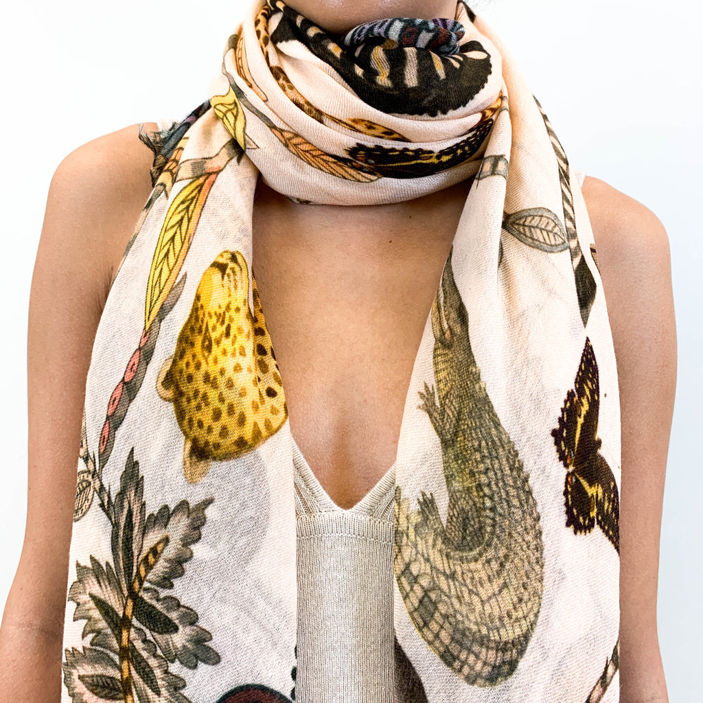 WILDLIFE CASHMERE SCARF