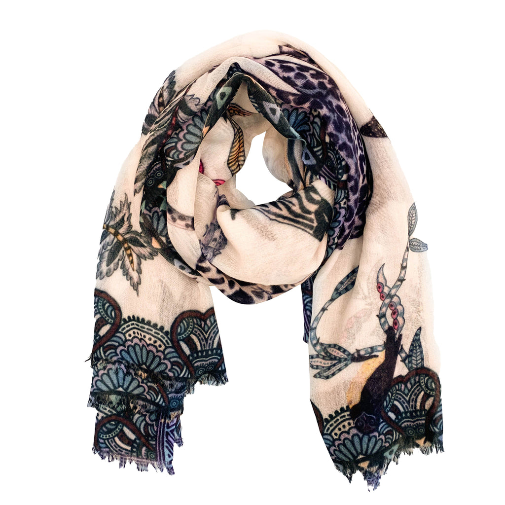 WILDLIFE CASHMERE SCARF