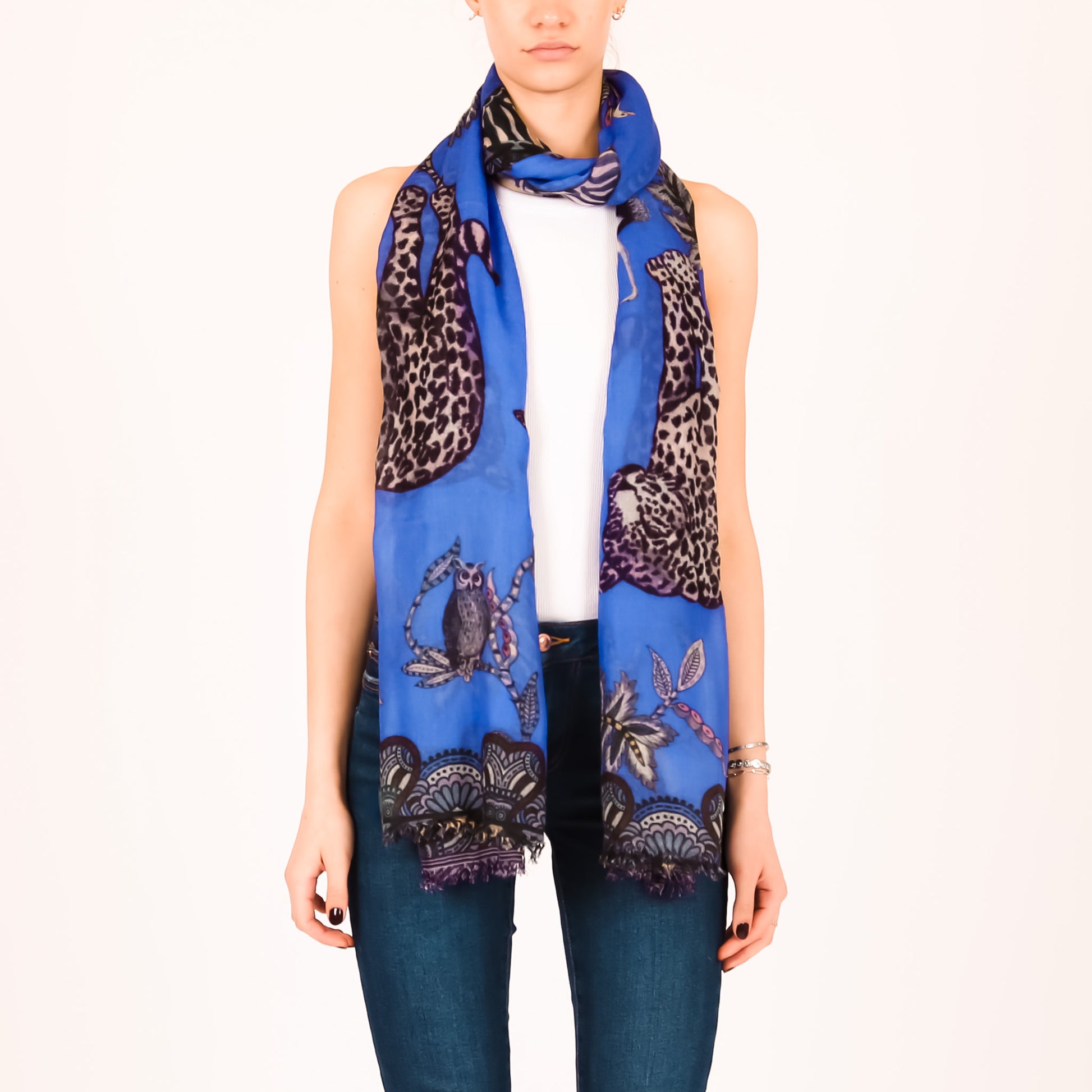 WILDLIFE CASHMERE SCARF