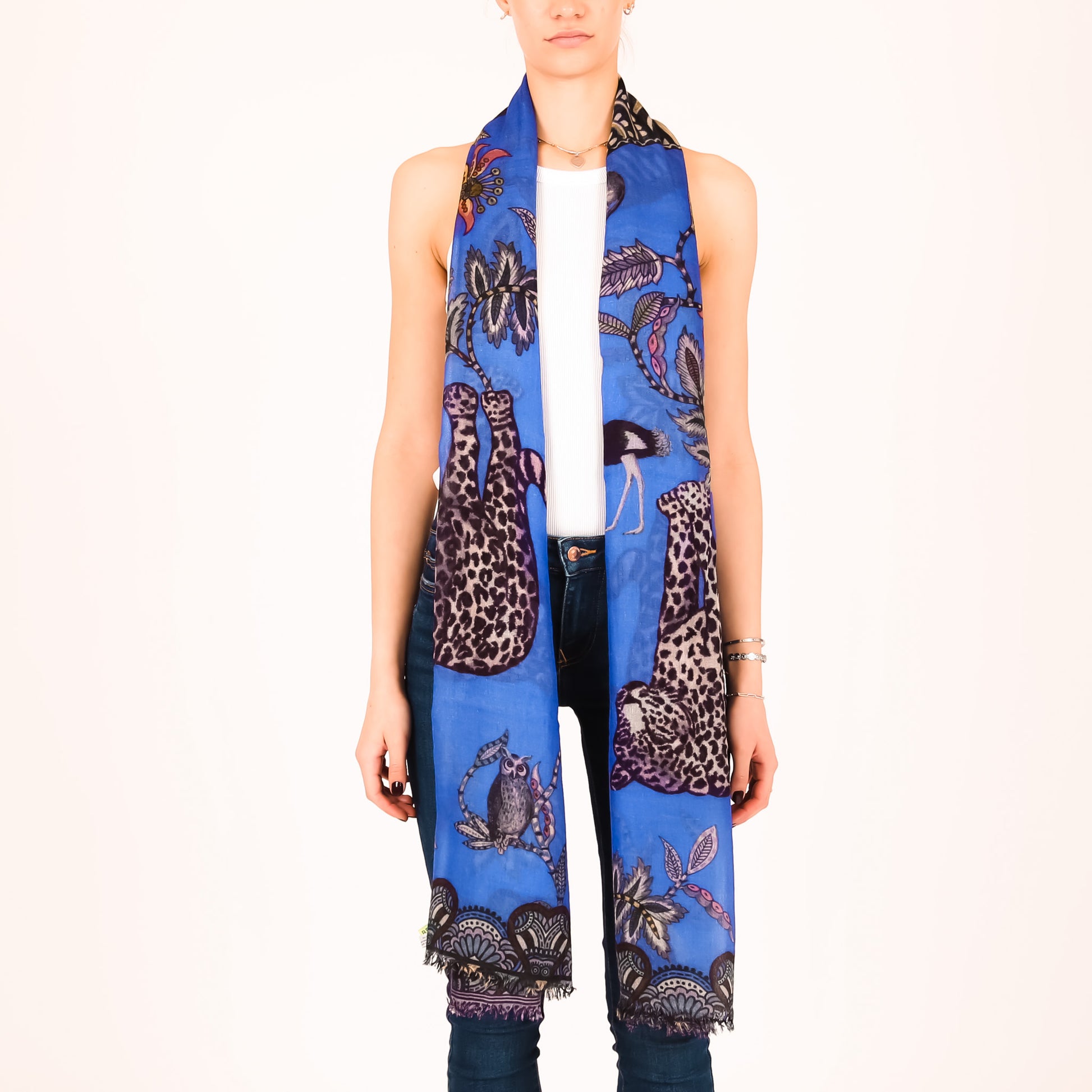 WILDLIFE CASHMERE SCARF