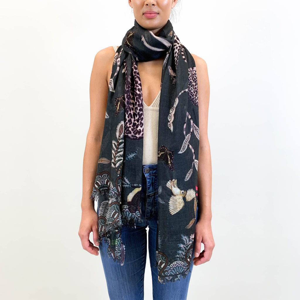 WILDLIFE CASHMERE SCARF