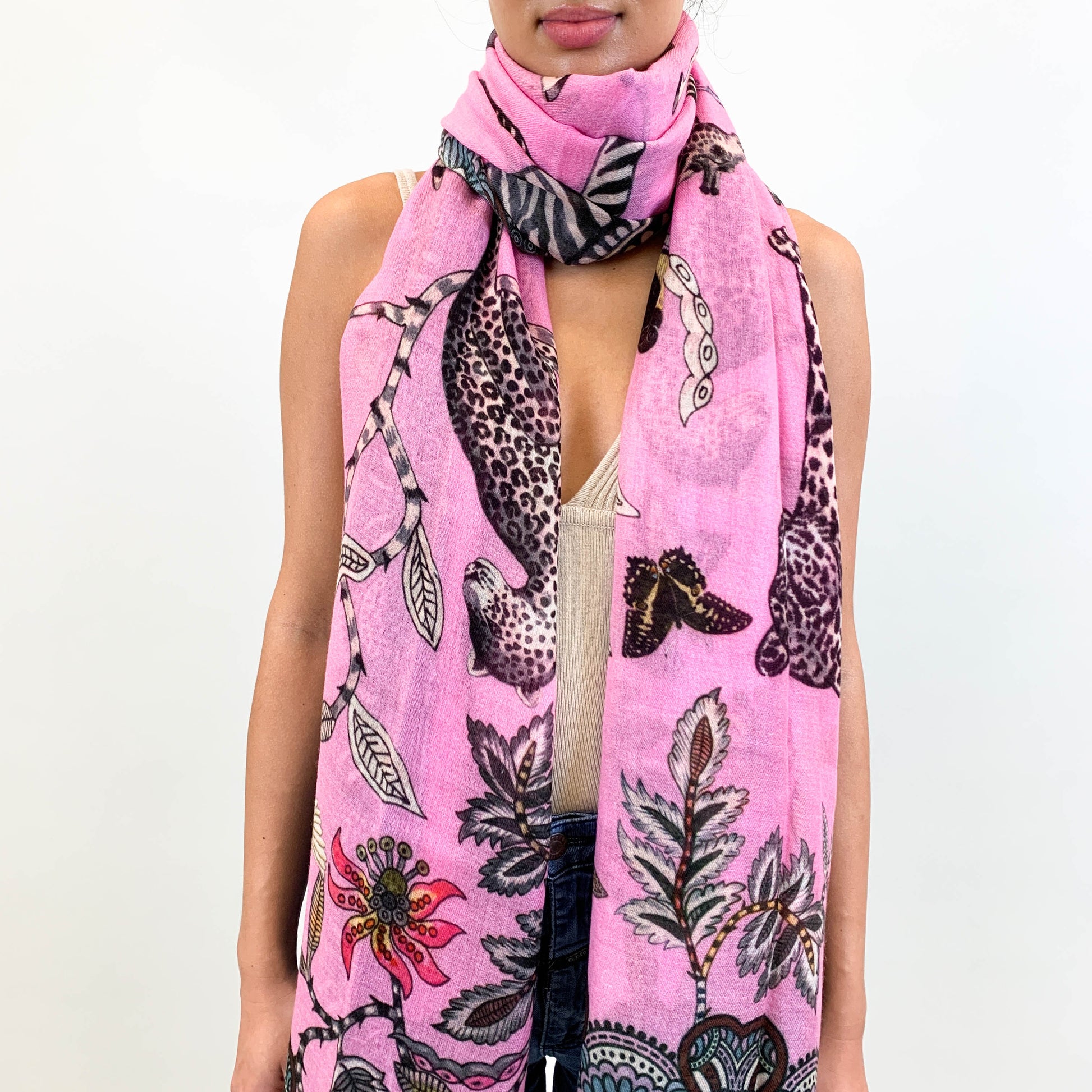WILDLIFE CASHMERE SCARF