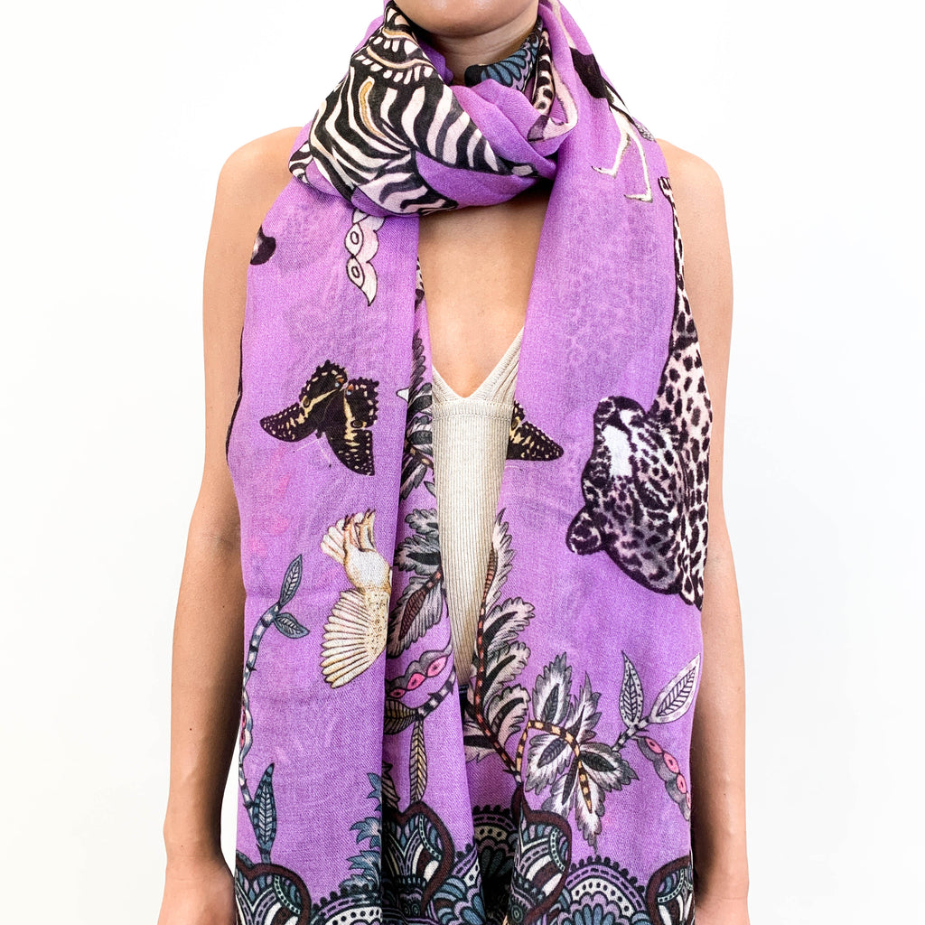 WILDLIFE CASHMERE SCARF