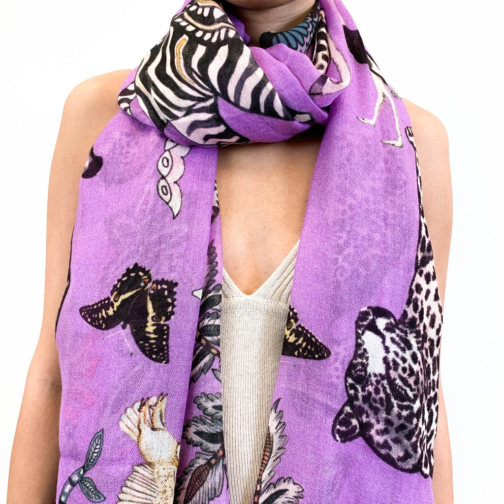 WILDLIFE CASHMERE SCARF