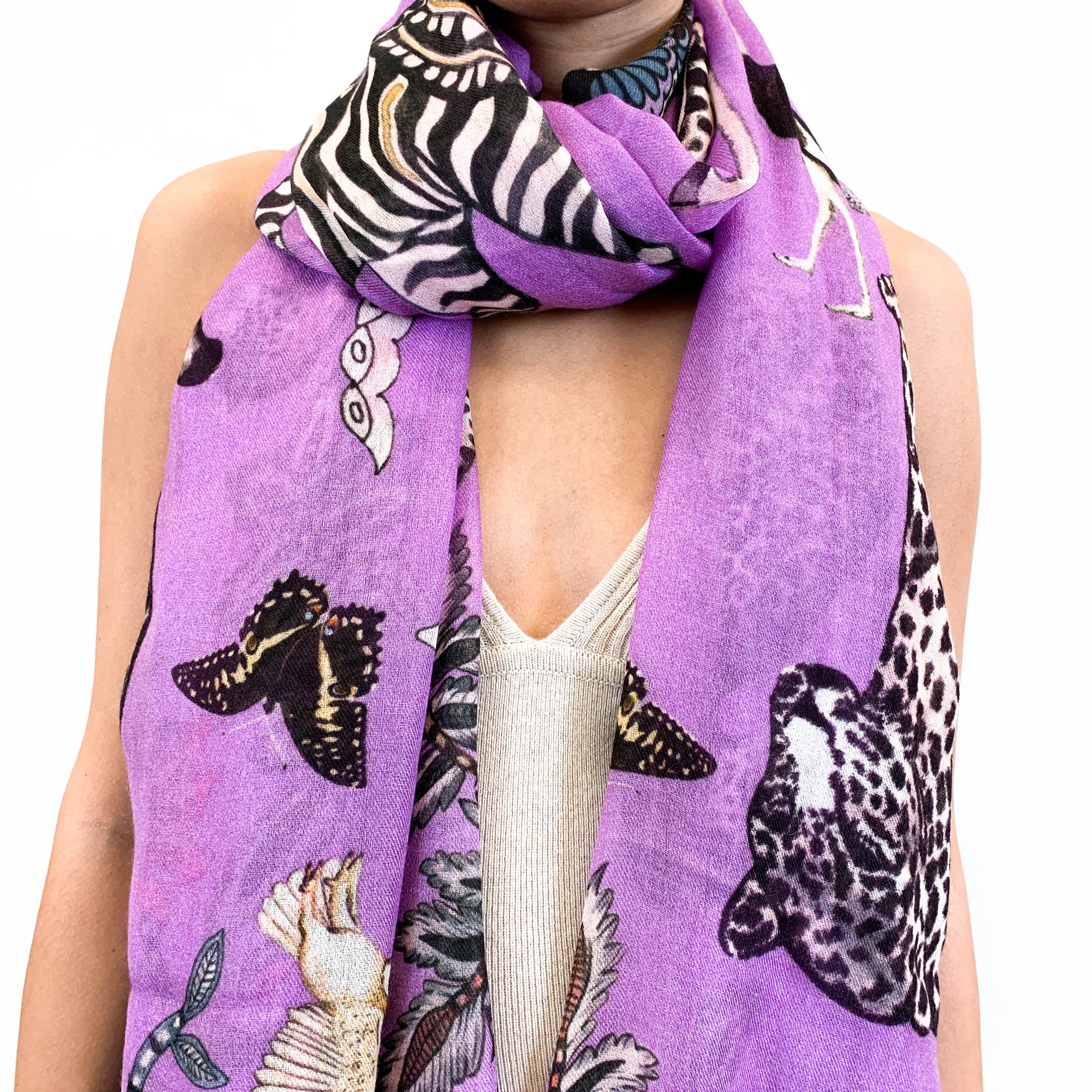 WILDLIFE CASHMERE SCARF