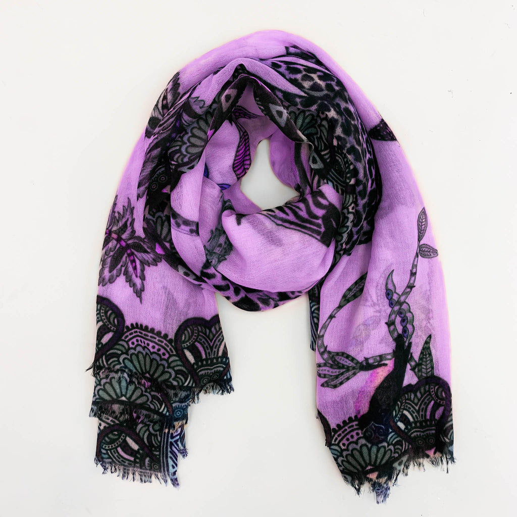 WILDLIFE CASHMERE SCARF