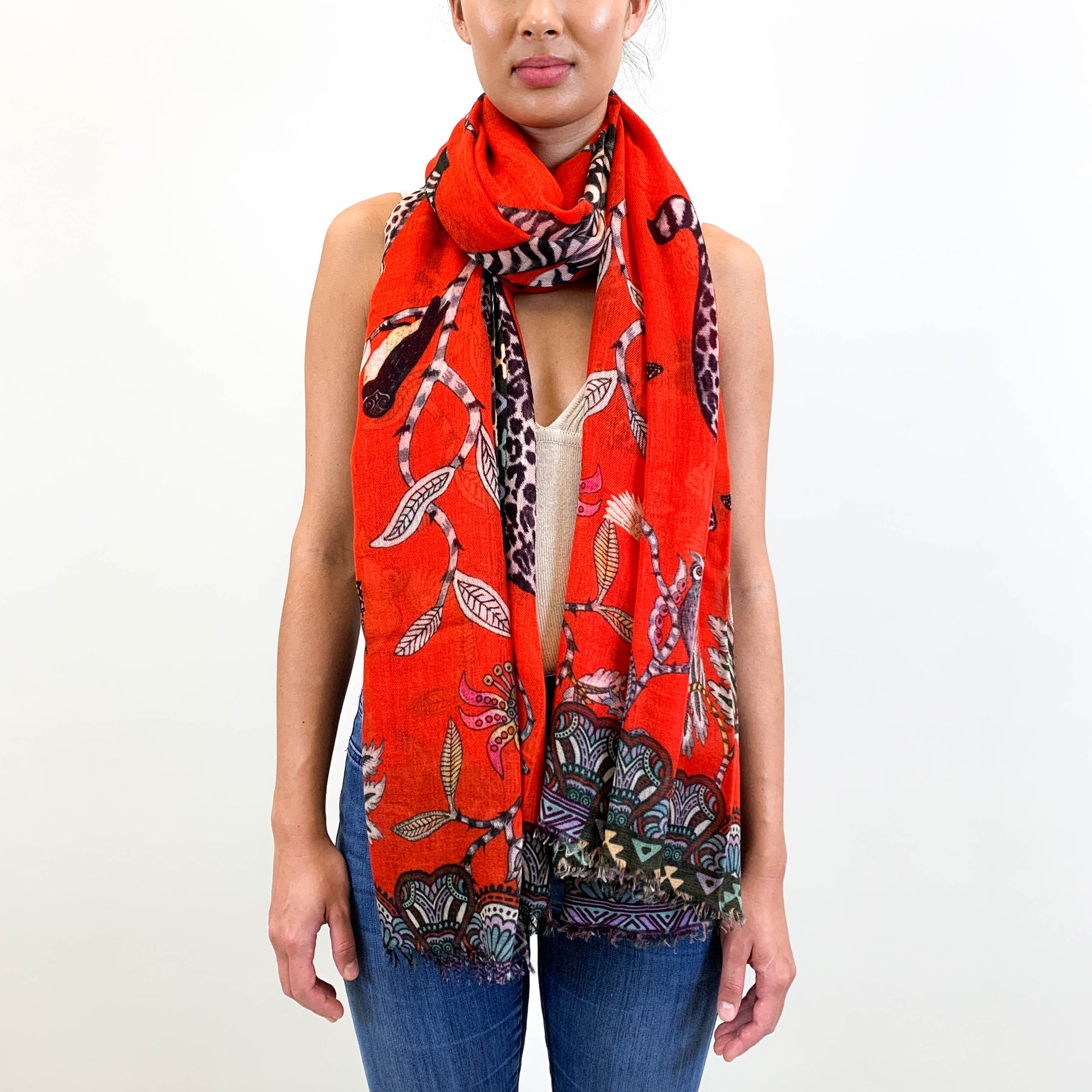 WILDLIFE CASHMERE SCARF