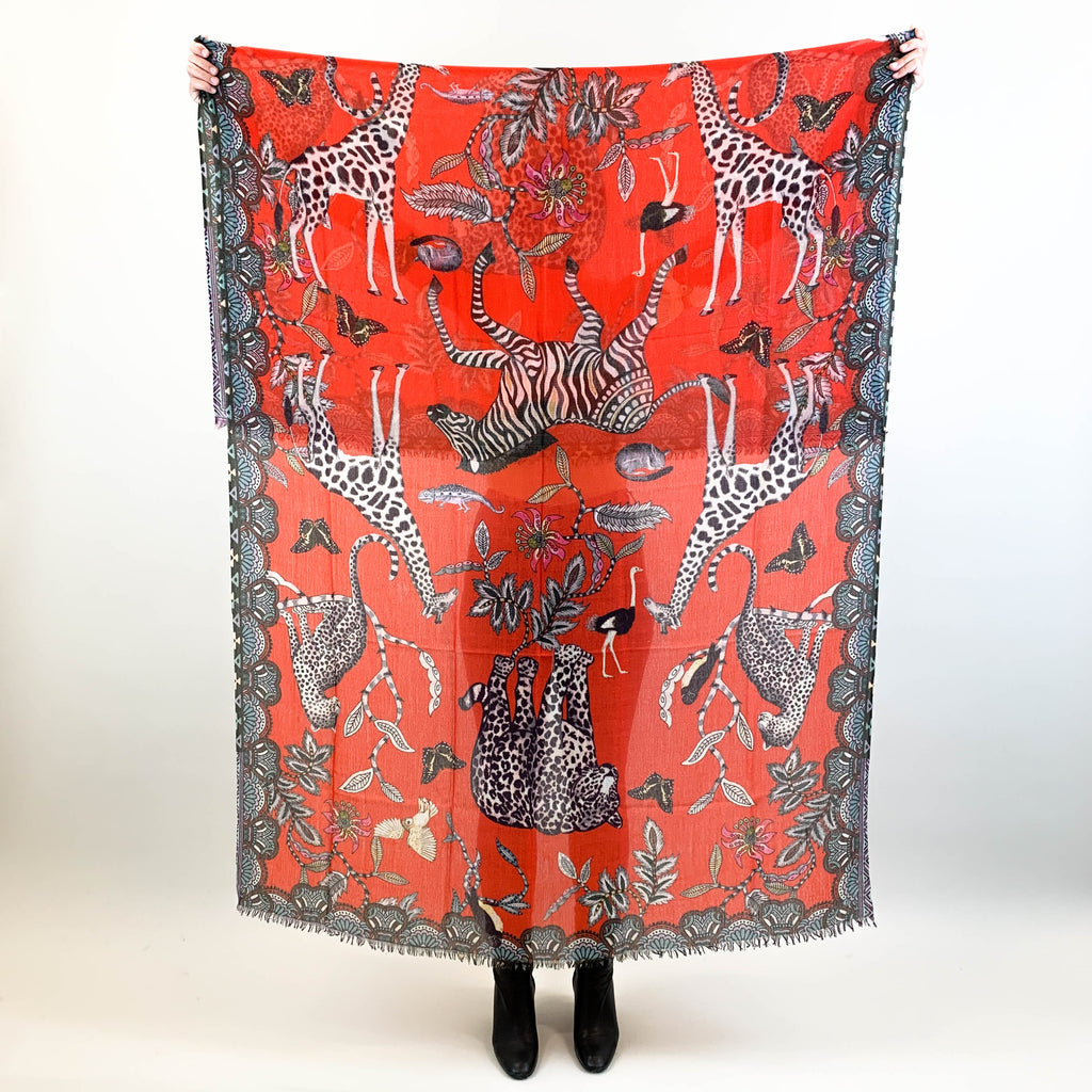 WILDLIFE CASHMERE SCARF