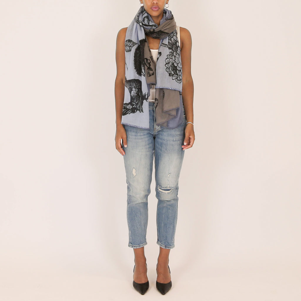 WOODLAND 3 COLOR FELTED CASHMERE SCARF