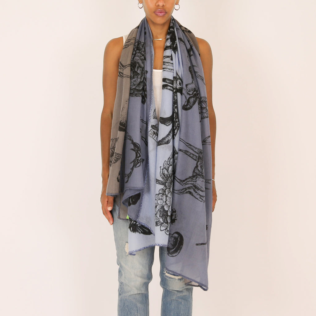 WOODLAND 3 COLOR FELTED CASHMERE SCARF