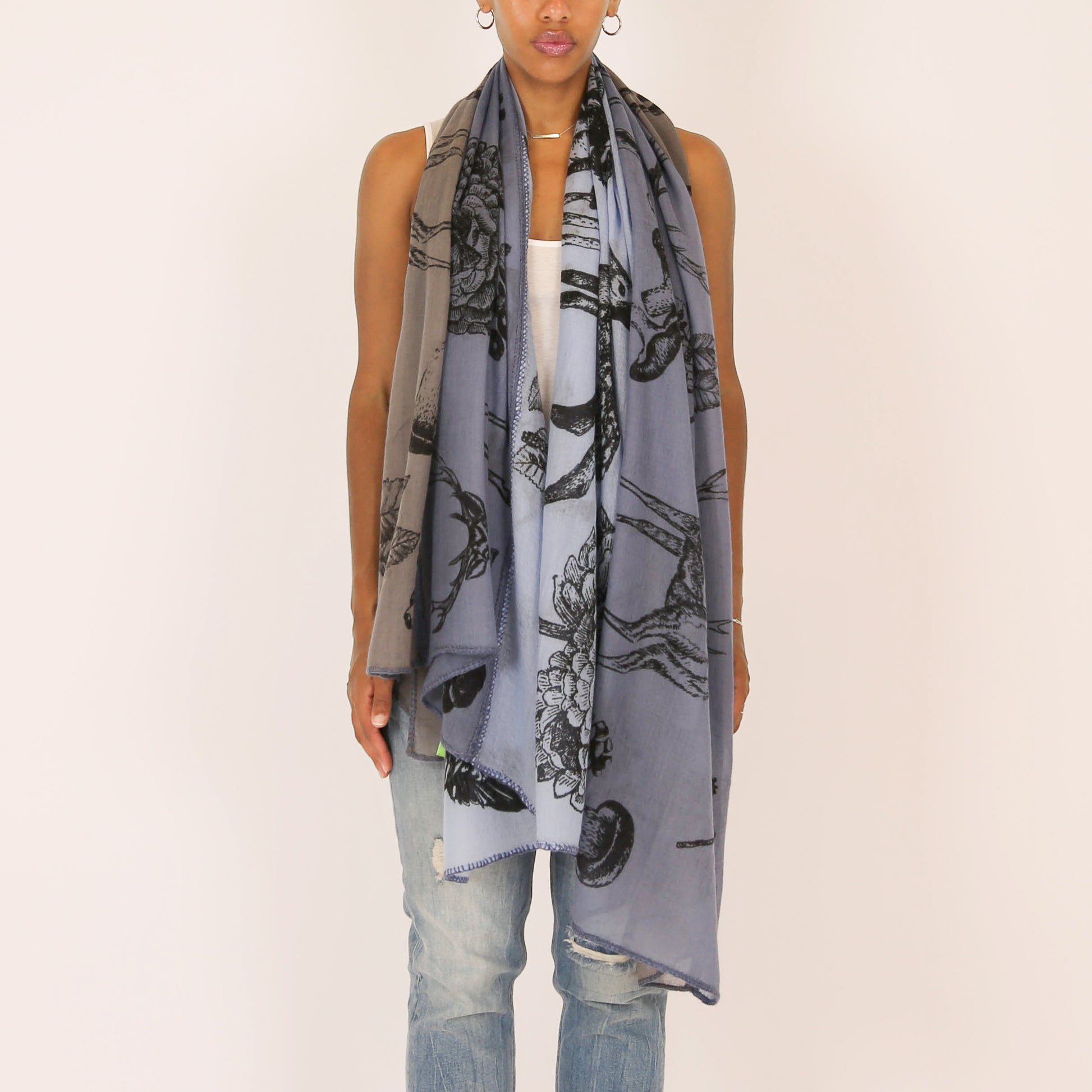 WOODLAND 3 COLOR FELTED CASHMERE SCARF