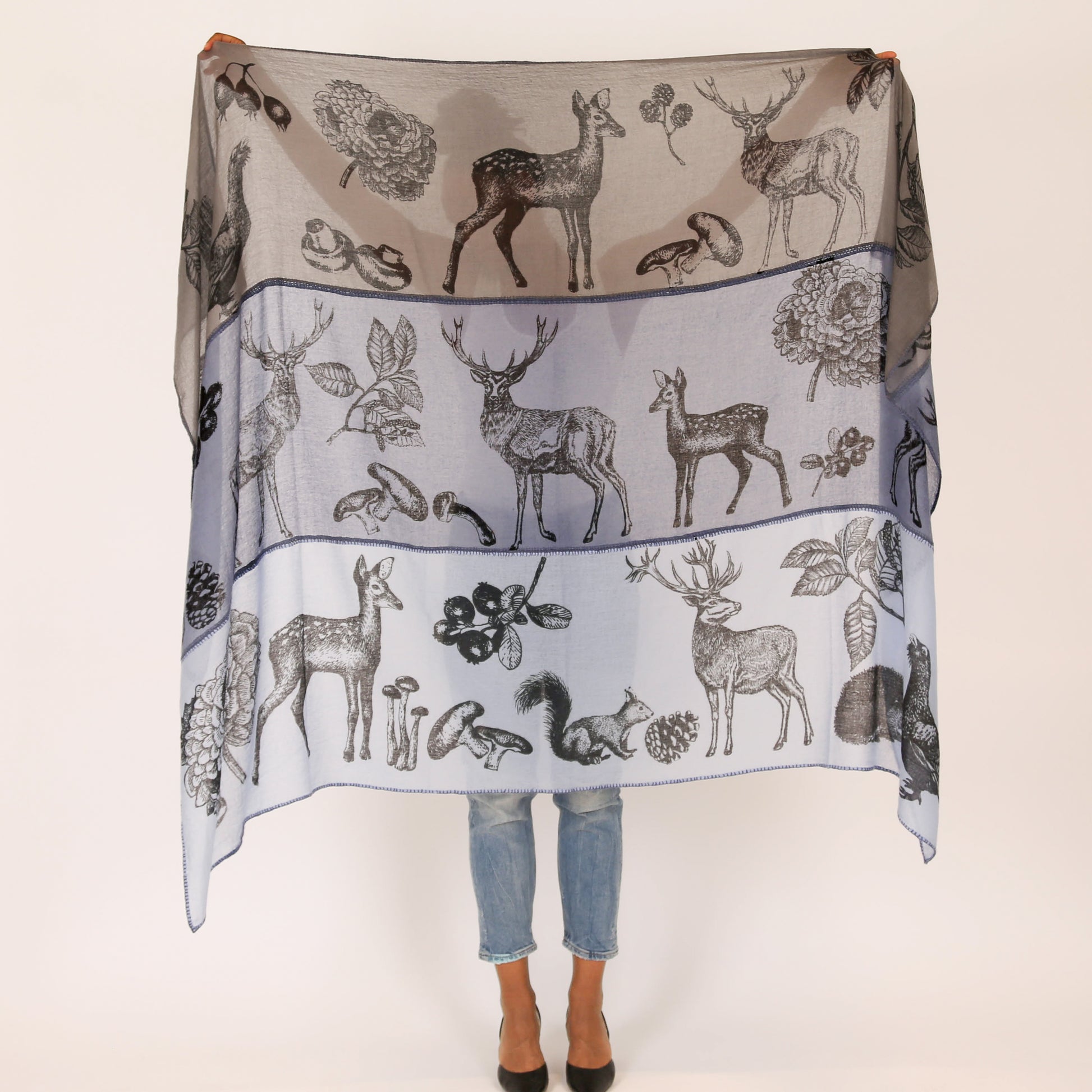 WOODLAND 3 COLOR FELTED CASHMERE SCARF