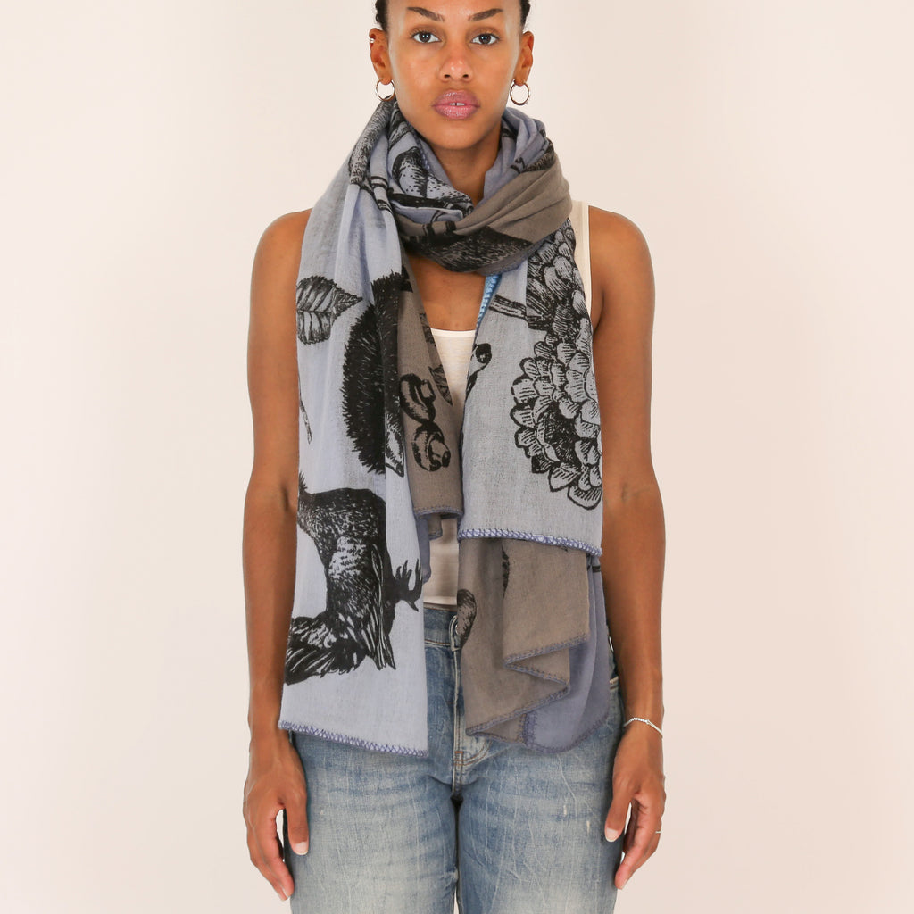 WOODLAND 3 COLOR FELTED CASHMERE SCARF