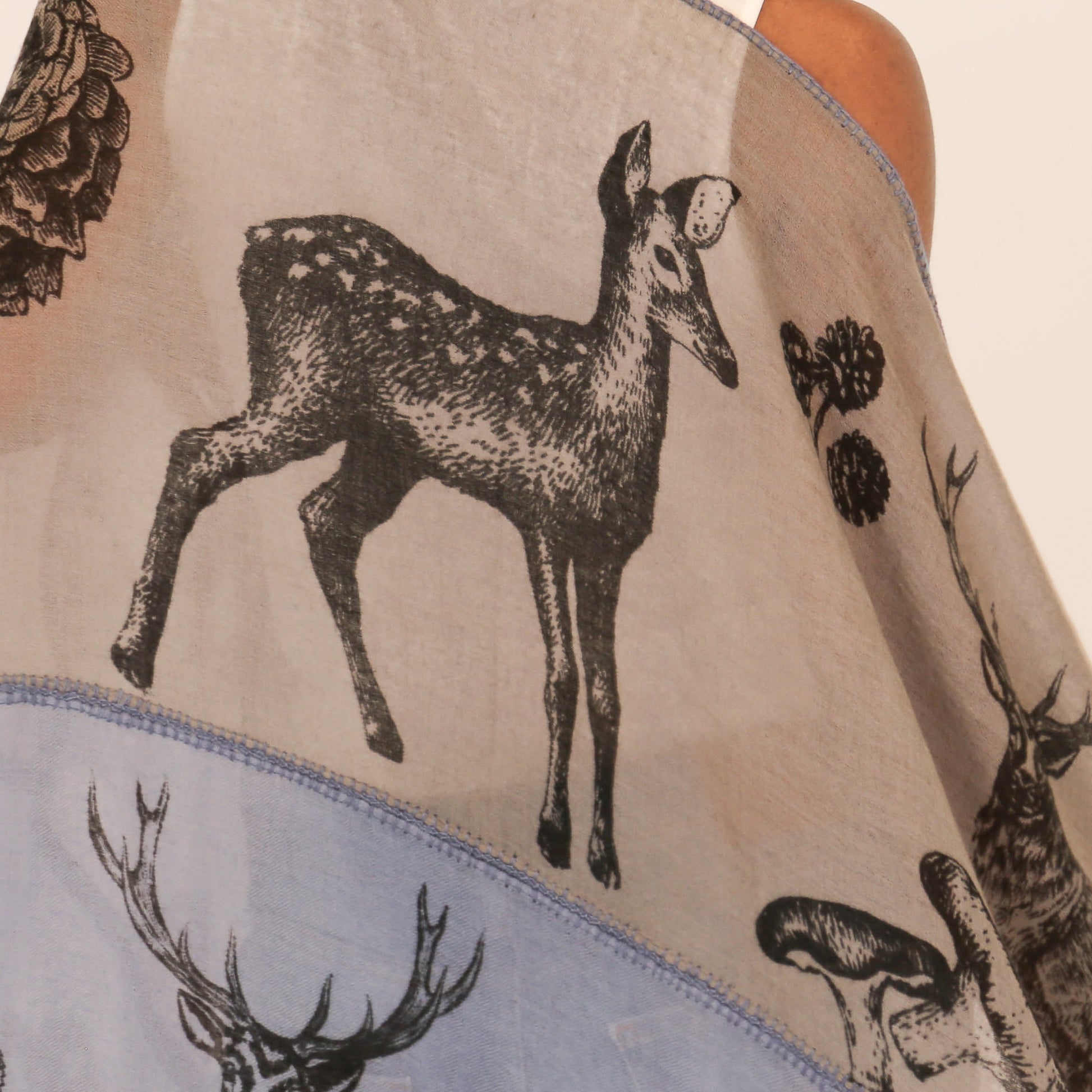 WOODLAND 3 COLOR FELTED CASHMERE SCARF