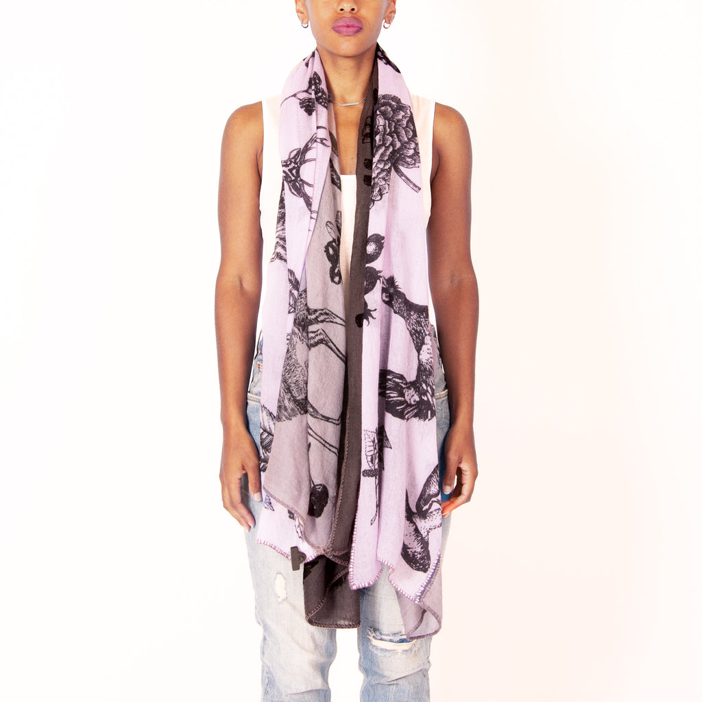 WOODLAND 3 COLOR FELTED CASHMERE SCARF