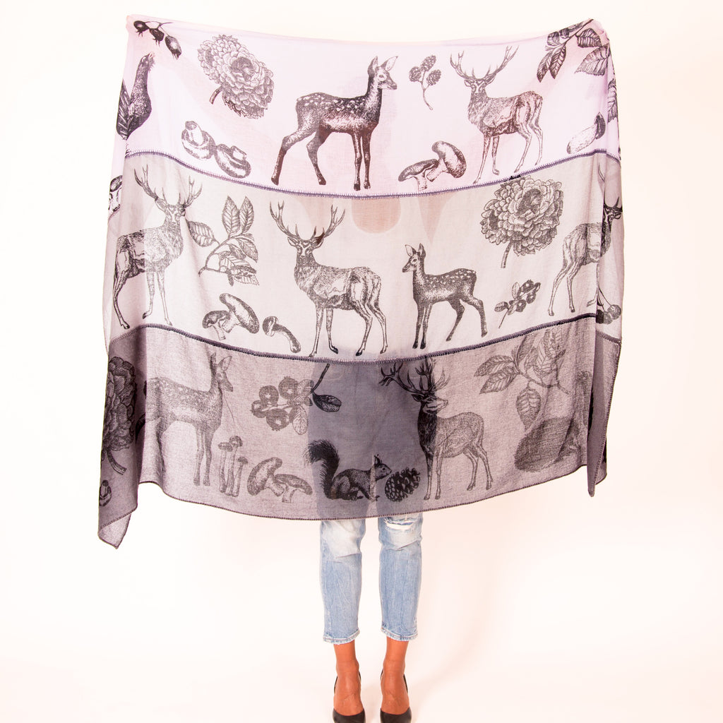 WOODLAND 3 COLOR FELTED CASHMERE SCARF