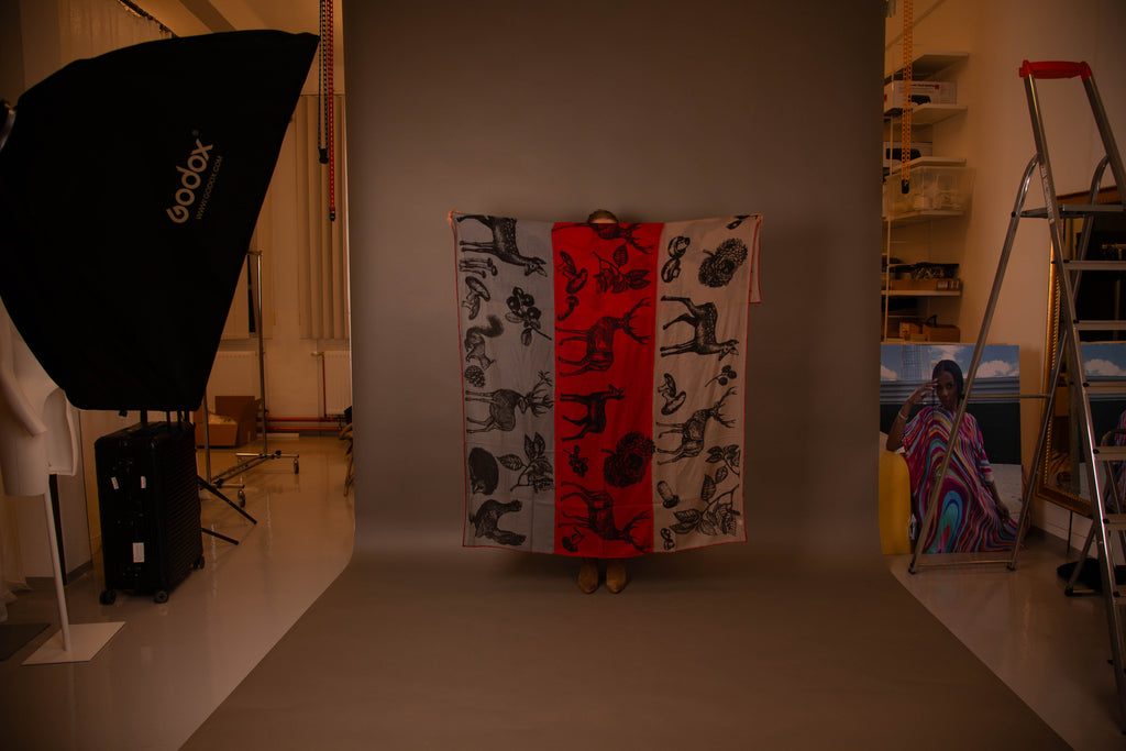 WOODLAND 3 COLOR FELTED CASHMERE SCARF