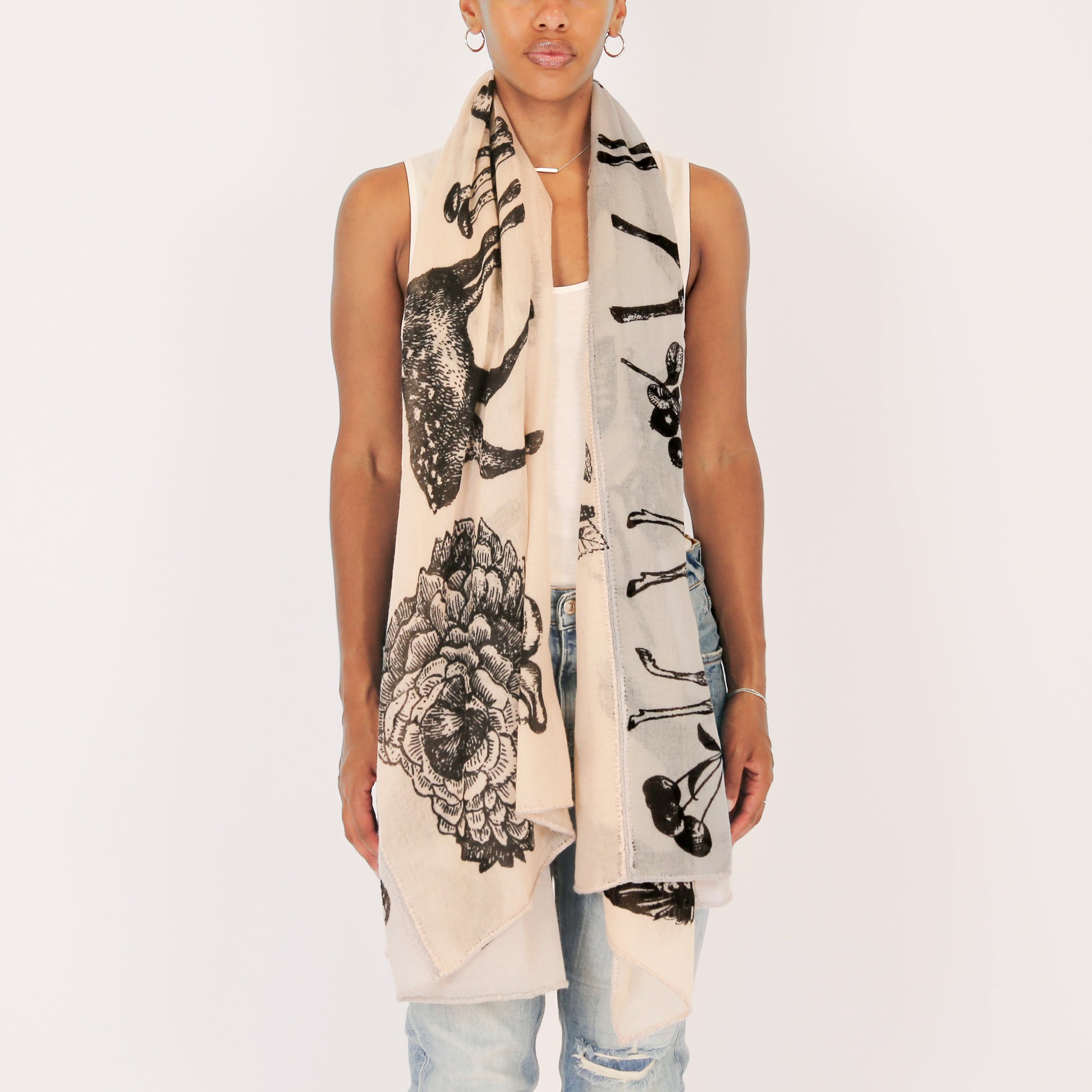 WOODLAND 3 COLOR FELTED CASHMERE SCARF