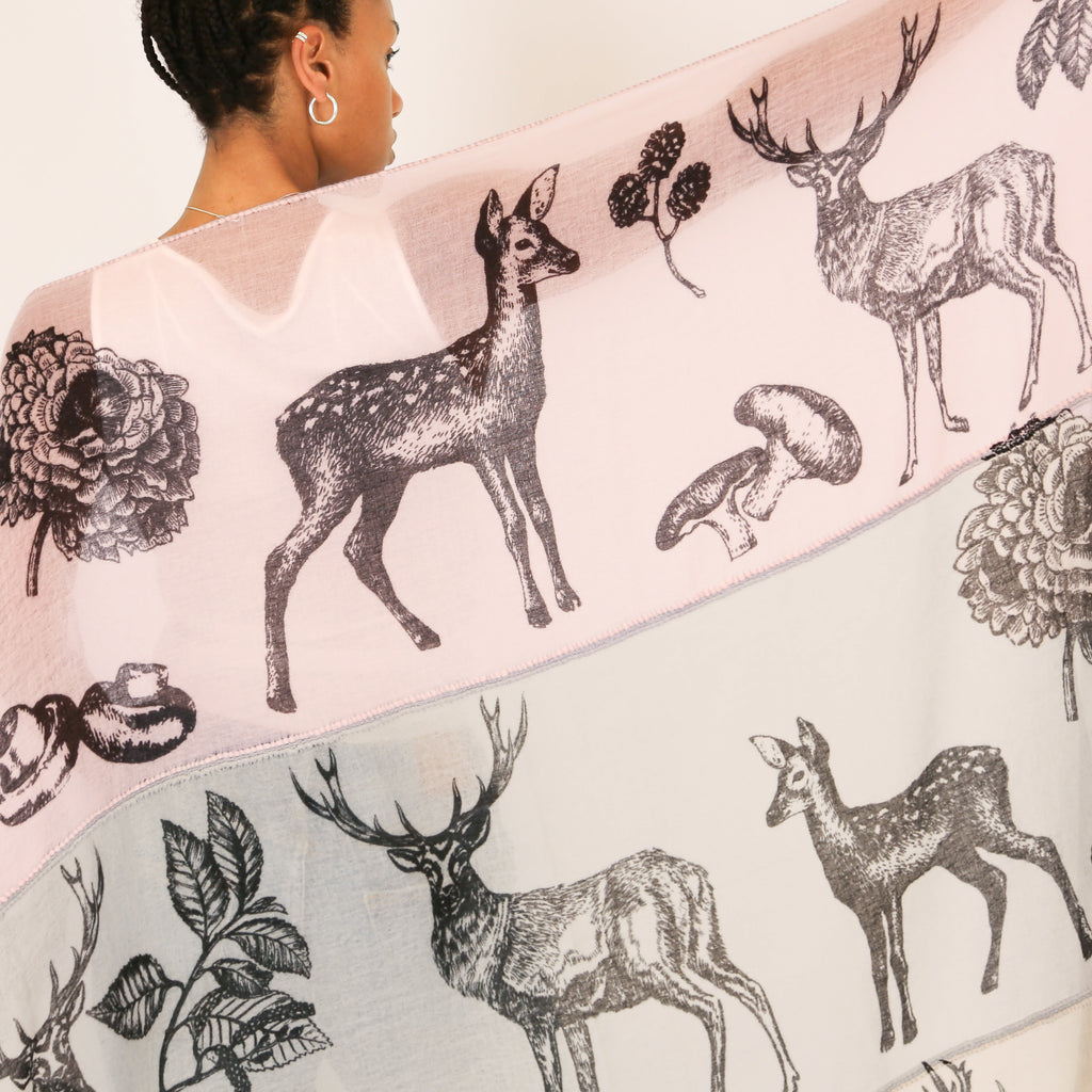 WOODLAND 3 COLOR FELTED CASHMERE SCARF