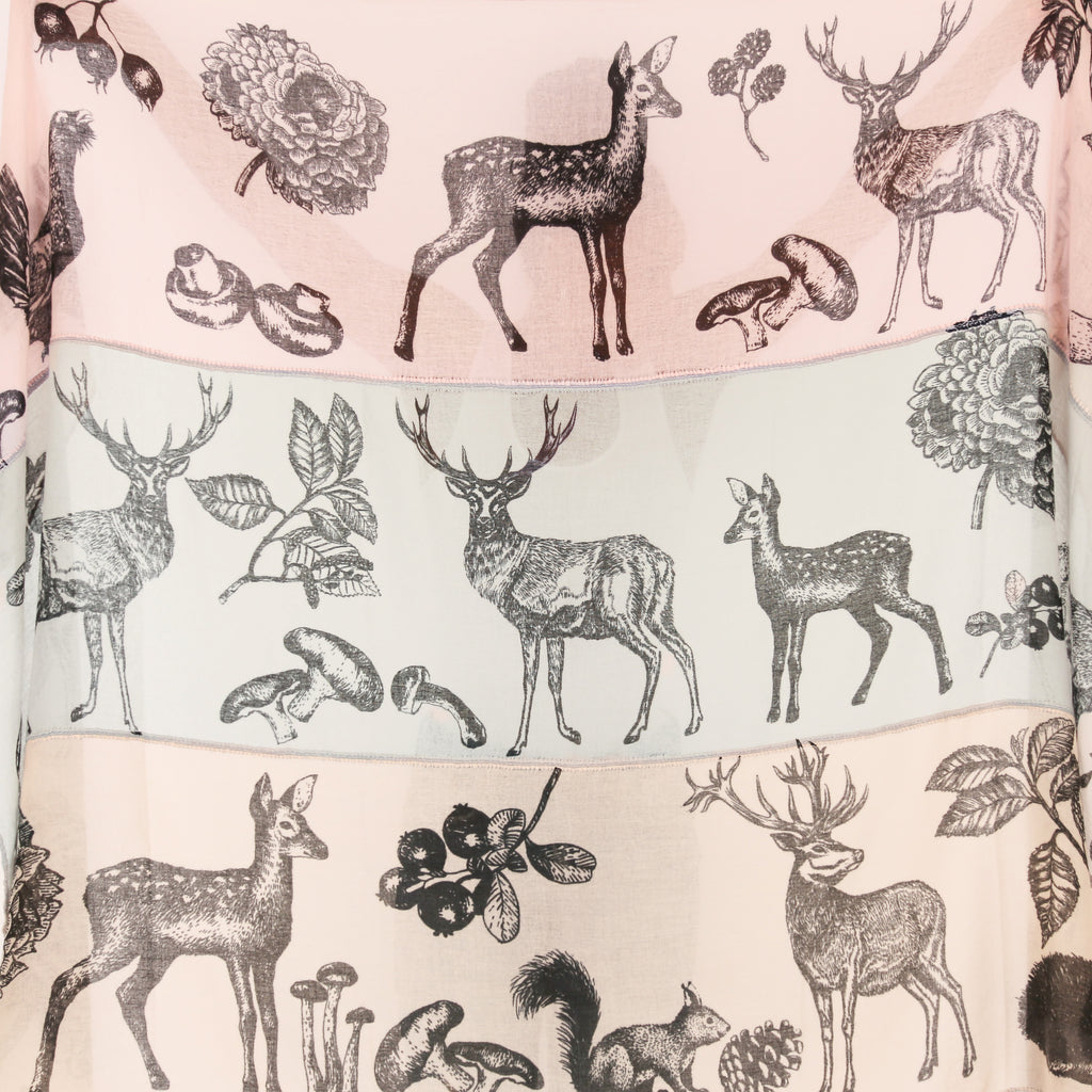 WOODLAND 3 COLOR FELTED CASHMERE SCARF