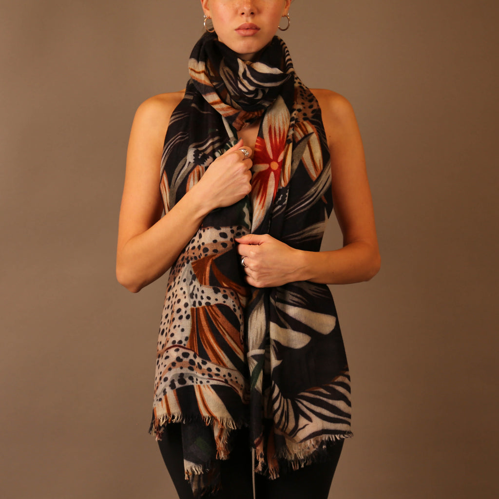 ZEBRA LEO CASHMERE SCARF