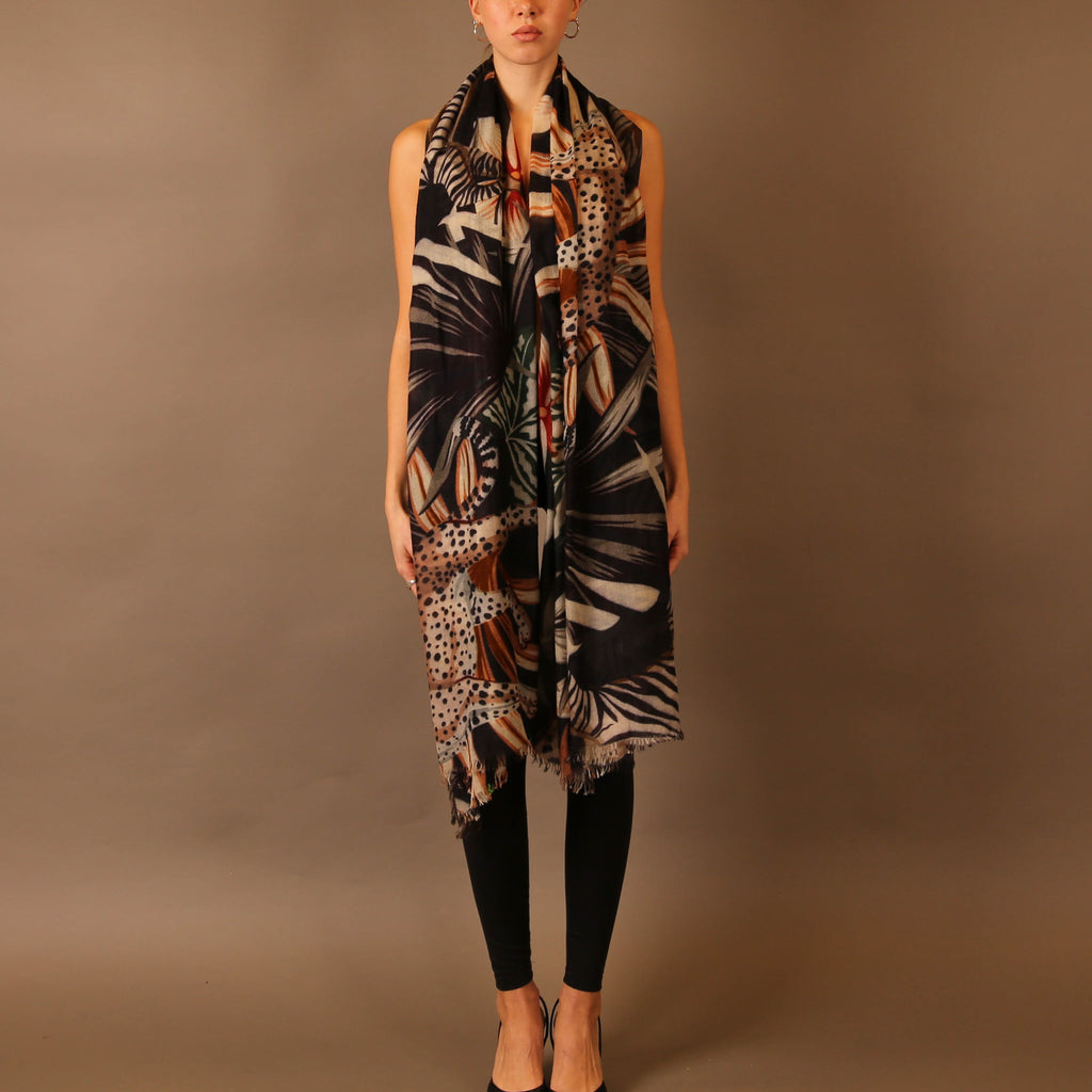 ZEBRA LEO CASHMERE SCARF