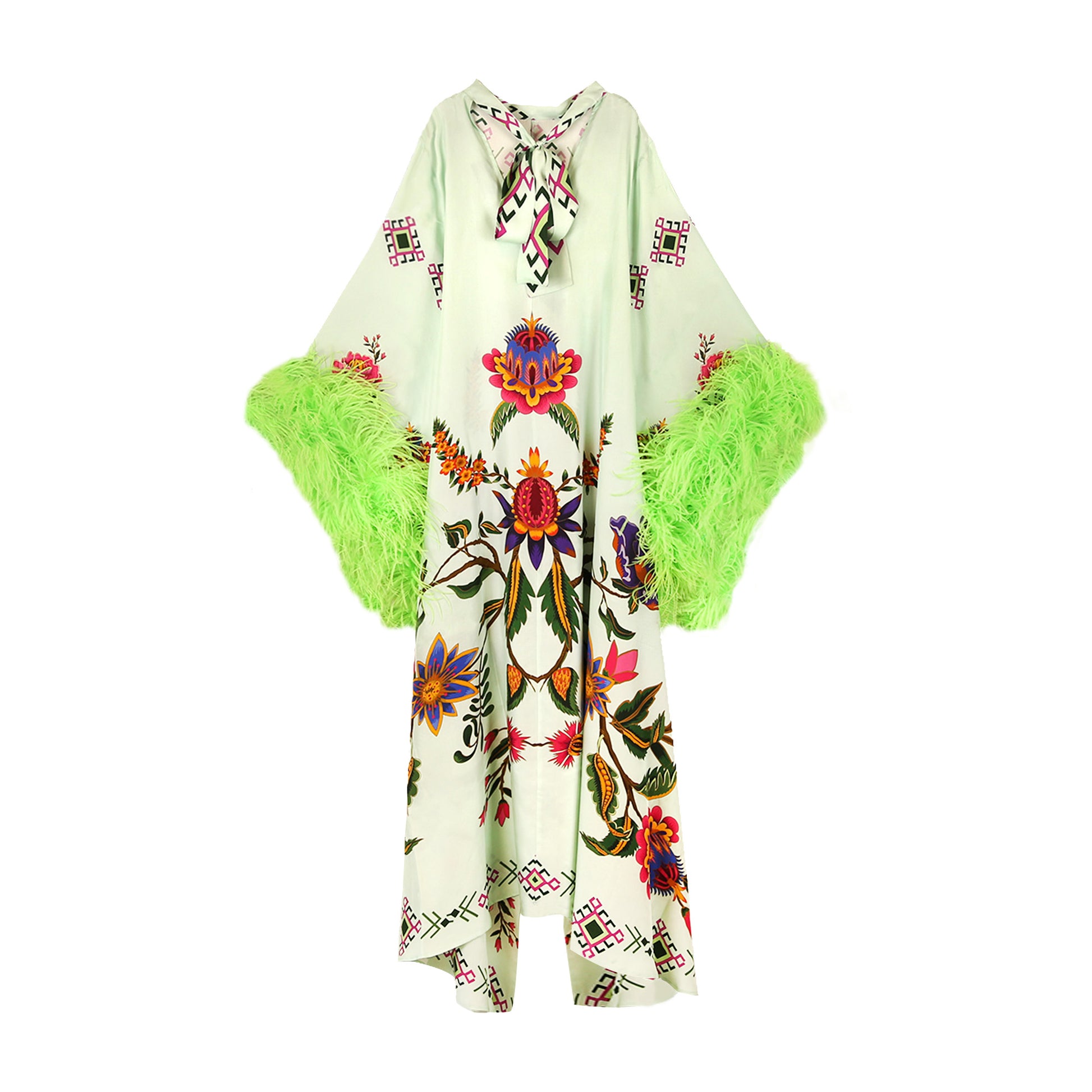 TIGER PRINCESS DRESS WITH FEATHERS