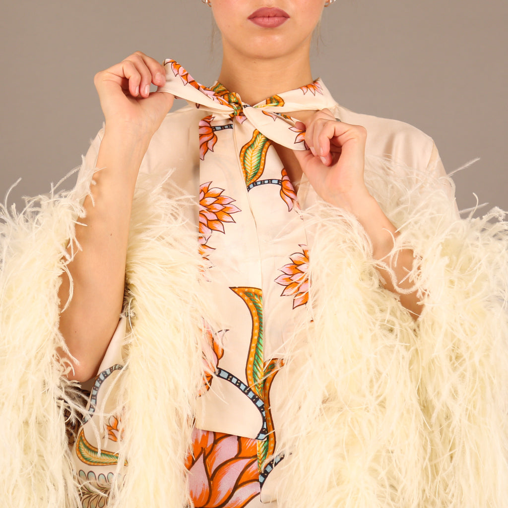 TIGER PRINCESS DRESS WITH FEATHERS