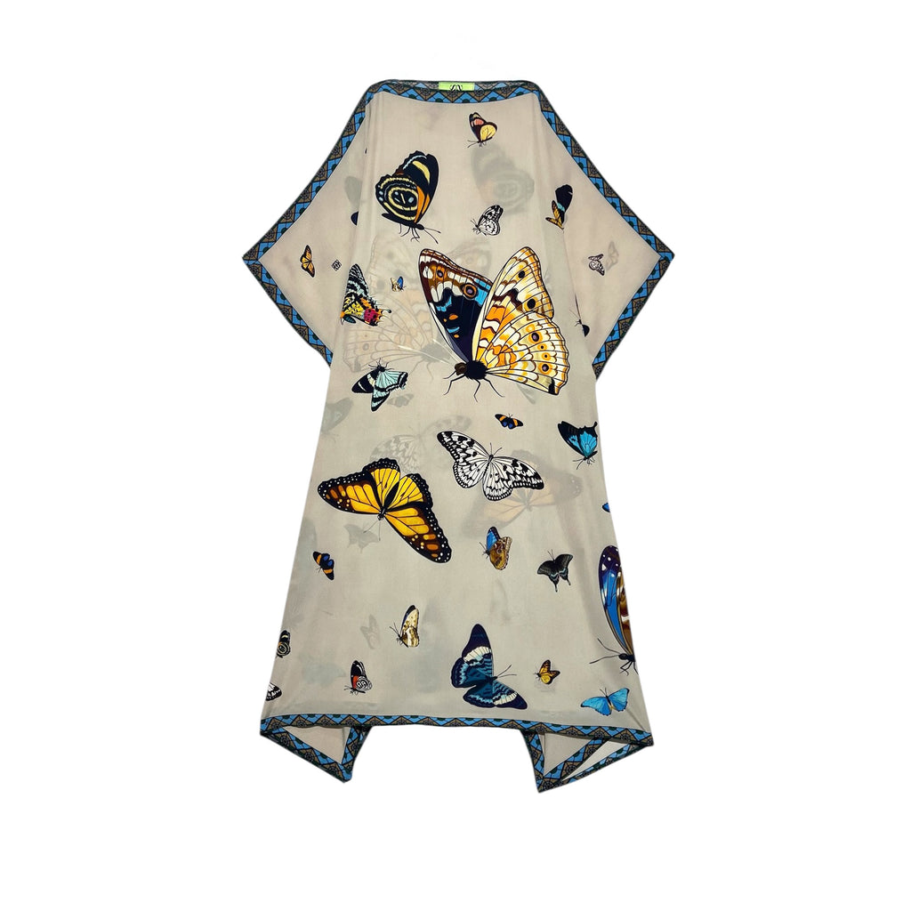 VENICE BUTTERFLY SILK TUNIC - TAUPE