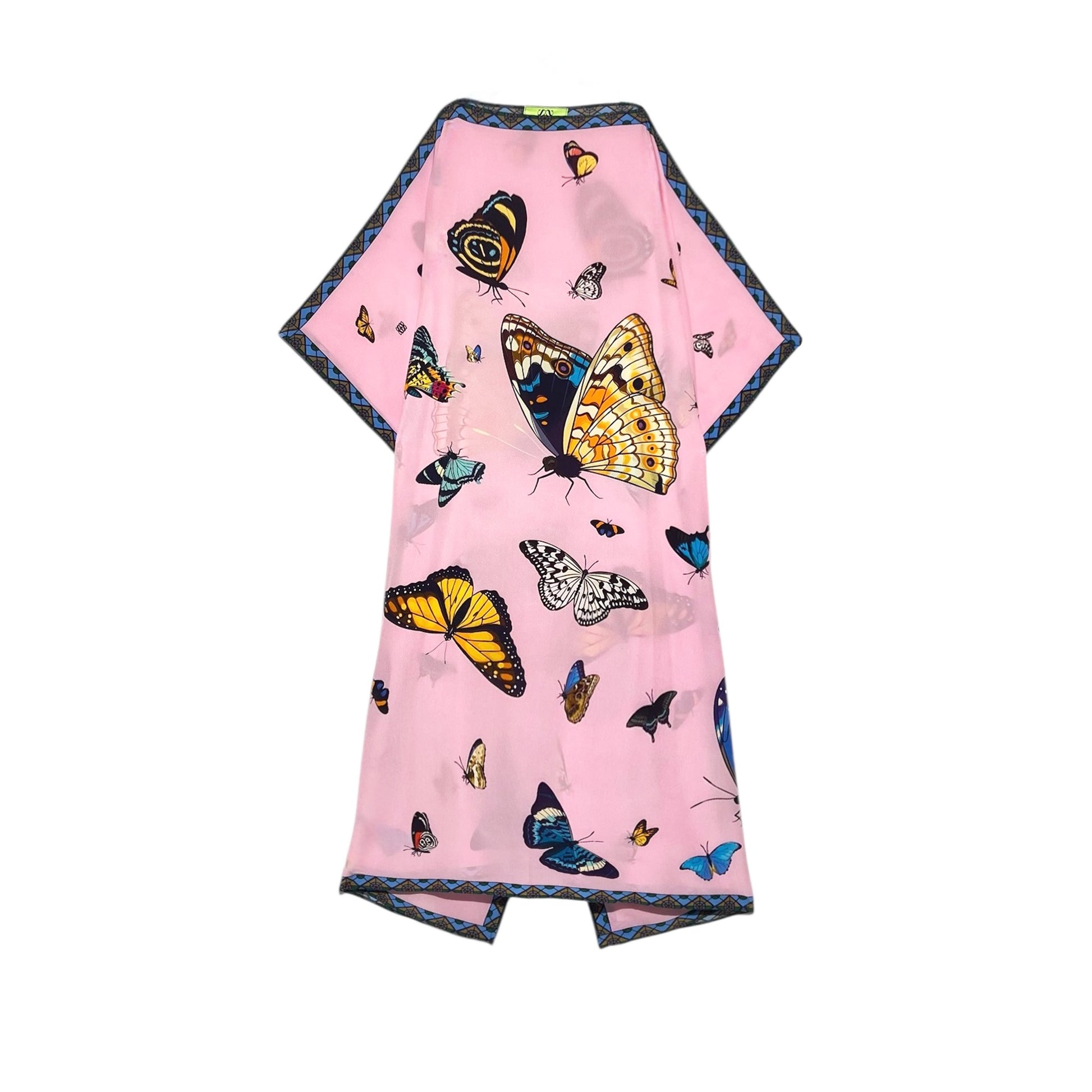 VENICE BUTTERFLY SILK TUNIC - LIGHT ROSE