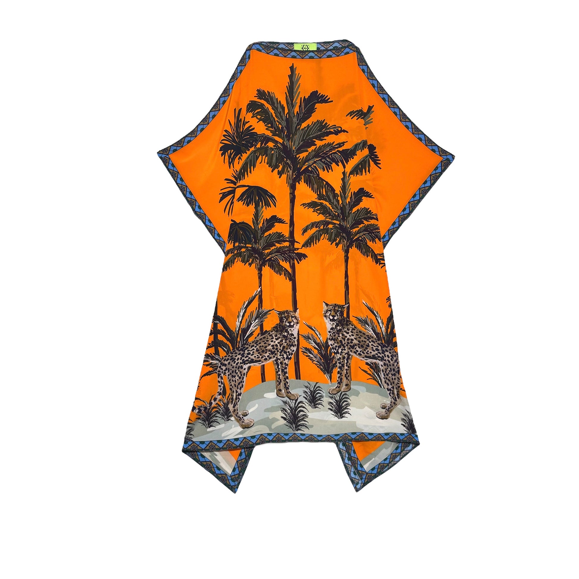 LEO PALM SILK TUNIC - ORANGE