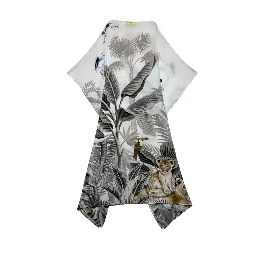 ELE JUNGLE SILK TUNIC - LIGHT GREY