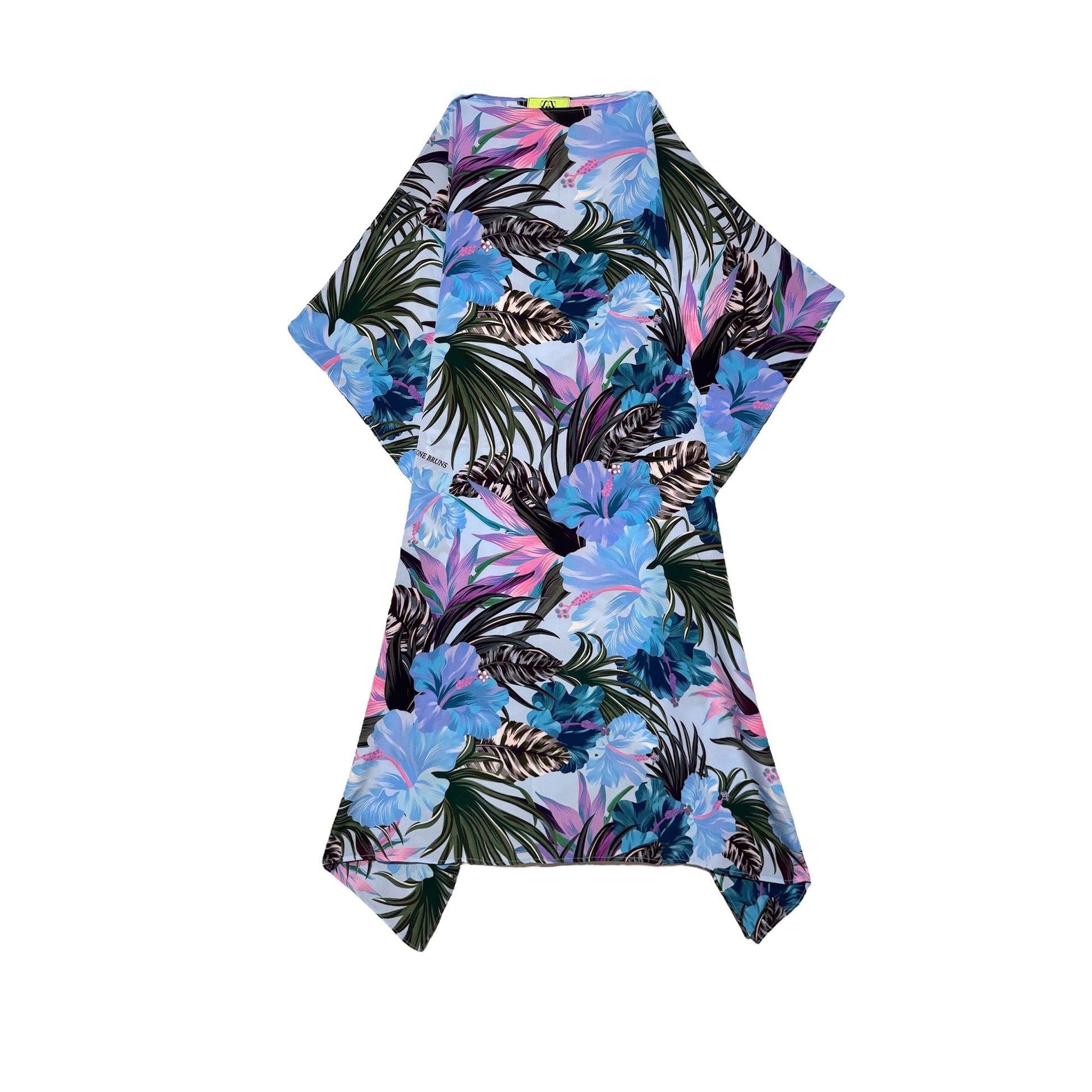 HIBISCUS SILK TUNIC - LIGHT BLUE