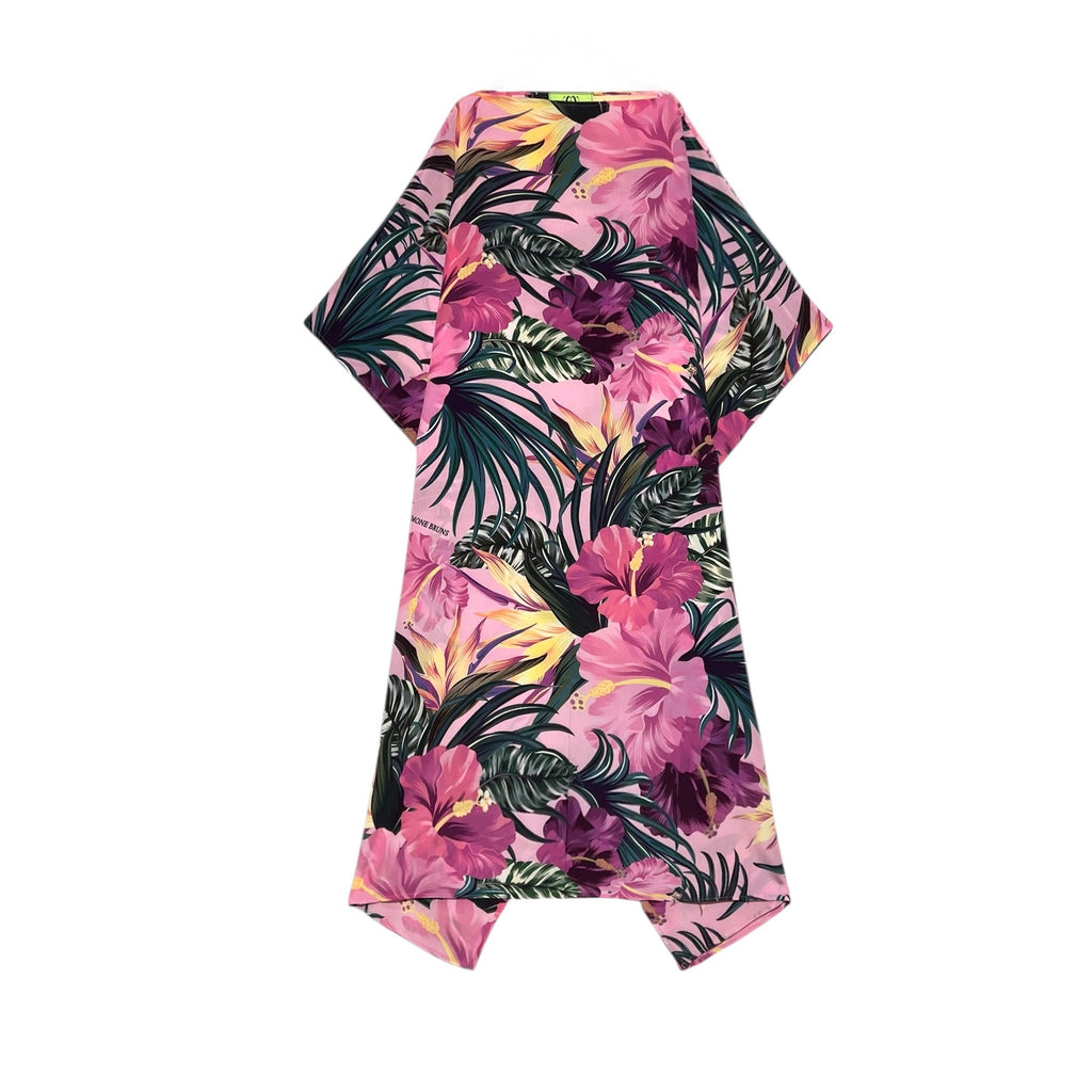 HIBISCUS SILK TUNIC - LIGHT ROSE