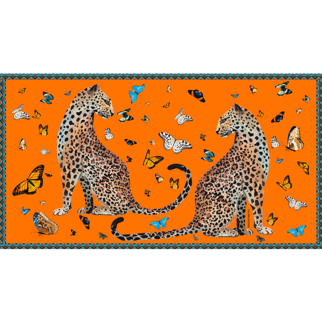 LEO & BUTTERFLY CASHMERE SCARF - JELLO