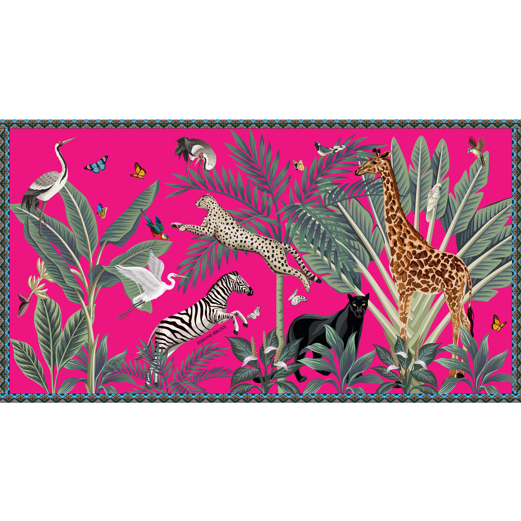 VENICE ANIMAL CASHMERE SCARF - DAYGLOW