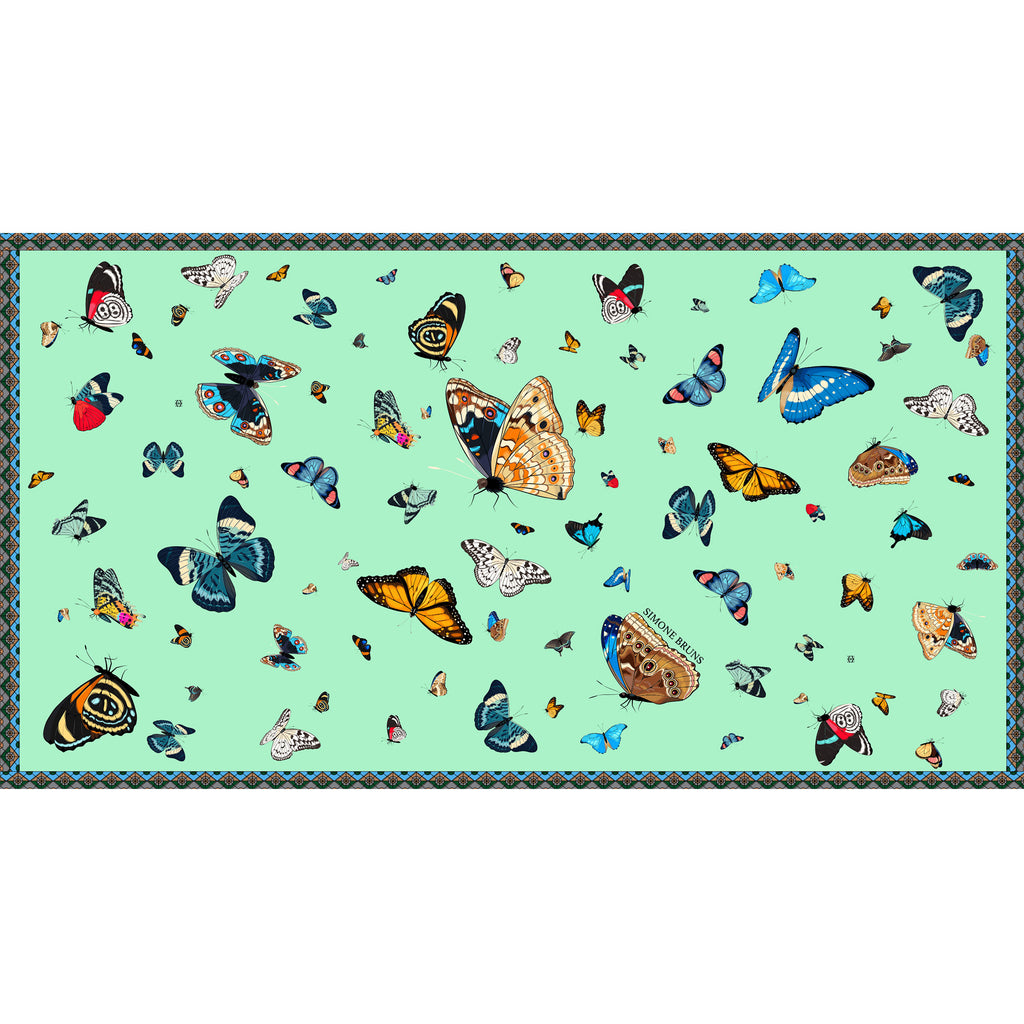VENICE BUTTERFLY CASHMERE SCARF - MINT
