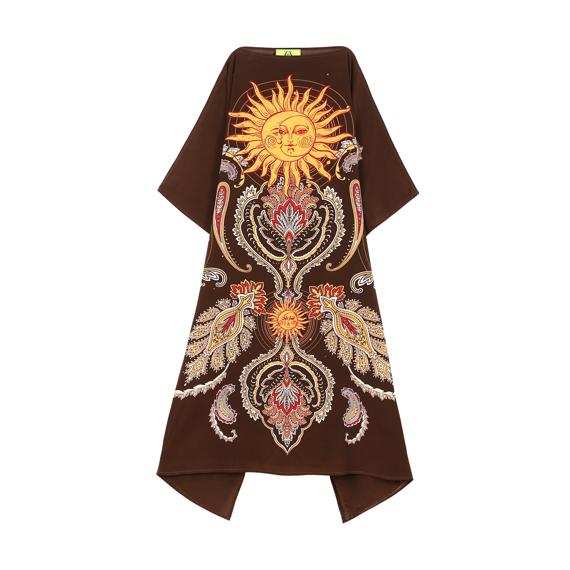 SUN GLOW SILK TUNIC - BROWN