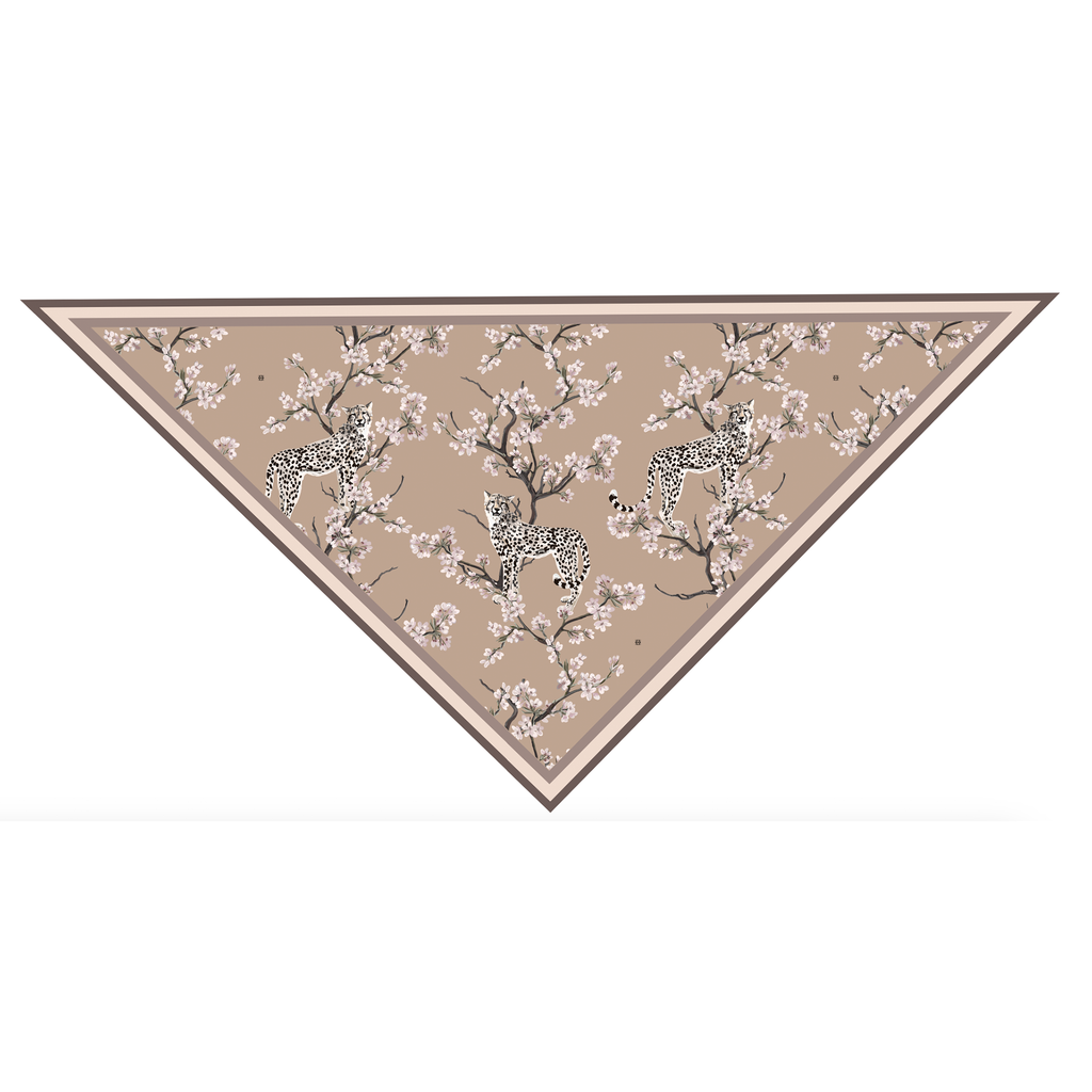 CHILLEO TRIANGLE CASHMERE SCARF - TAUPE