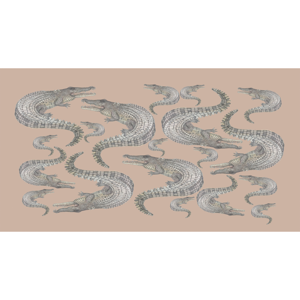 CROCODILE CASHMERE SCARF - TAUPE