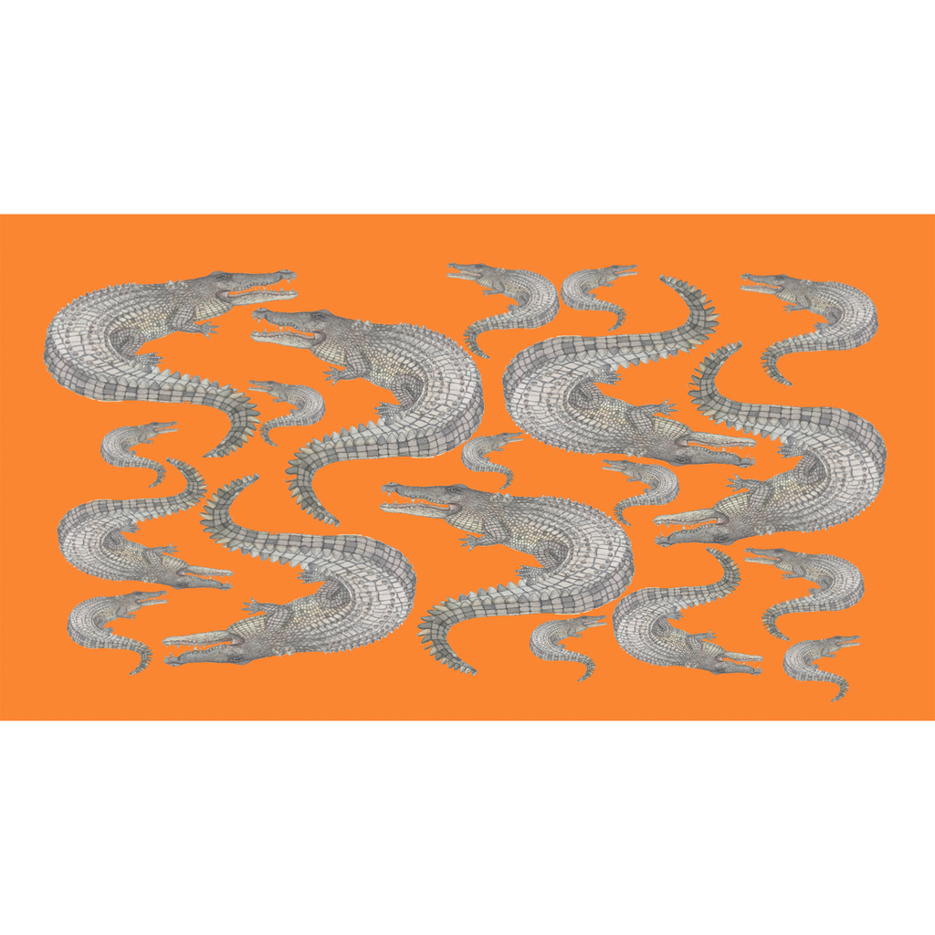 CROCODILE CASHMERE SCARF - TANGO