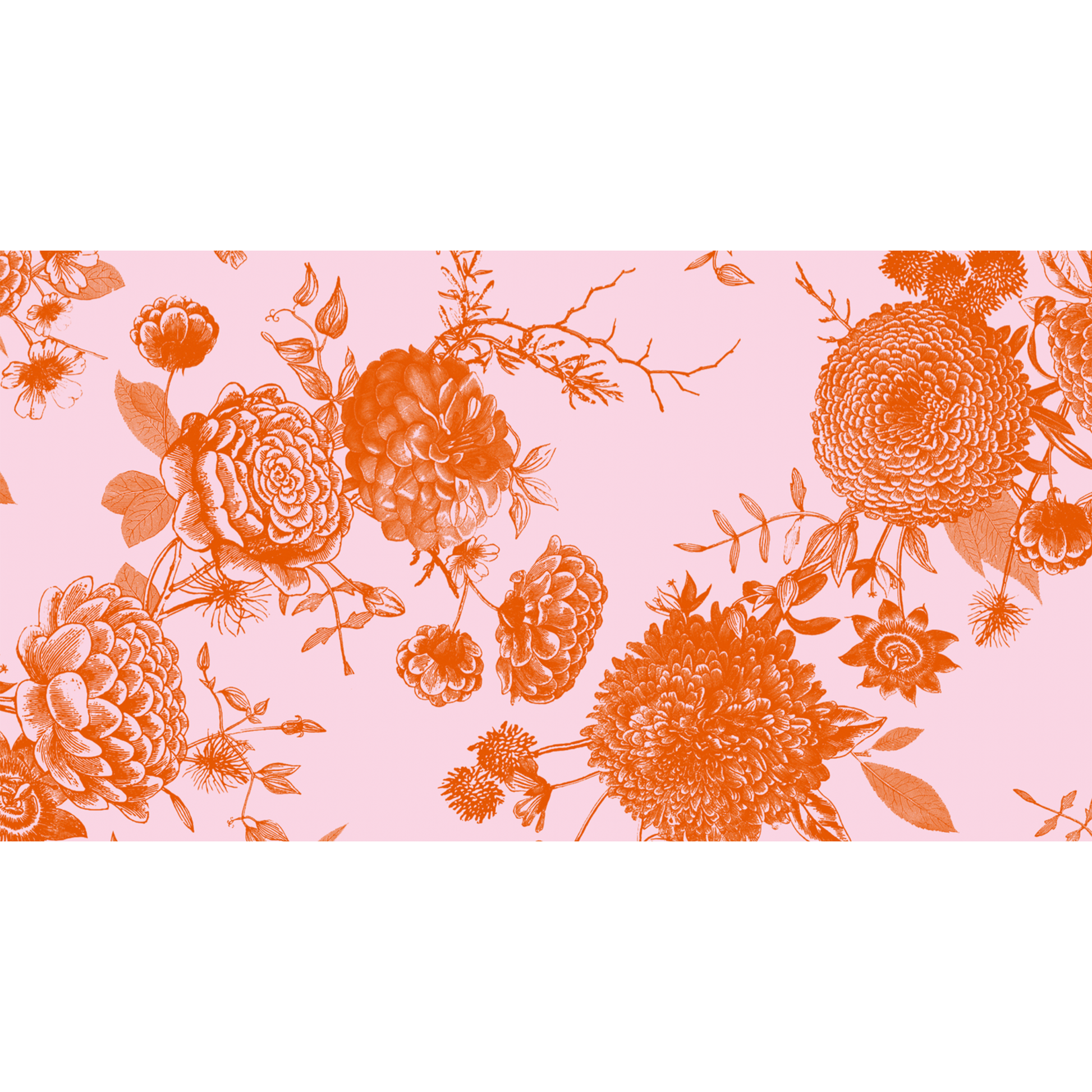 FLOWER EXPLOSION CASHMERE SCARF - LIGHT BLUE/RED