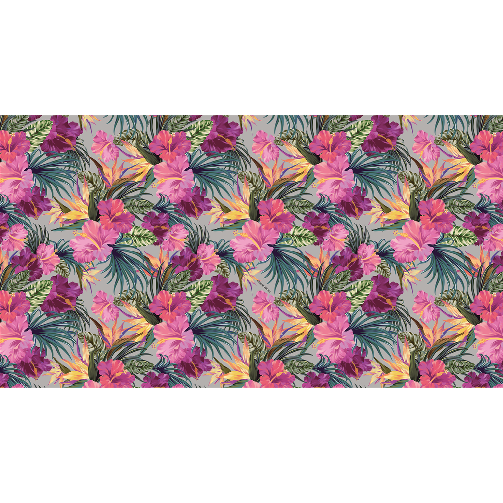 HIBISCUS CASHMERE SCARF - GREY
