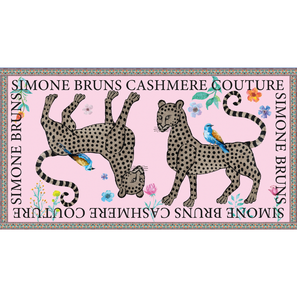 VENICE LEOPARD CASHMERE SCARF - ROSE