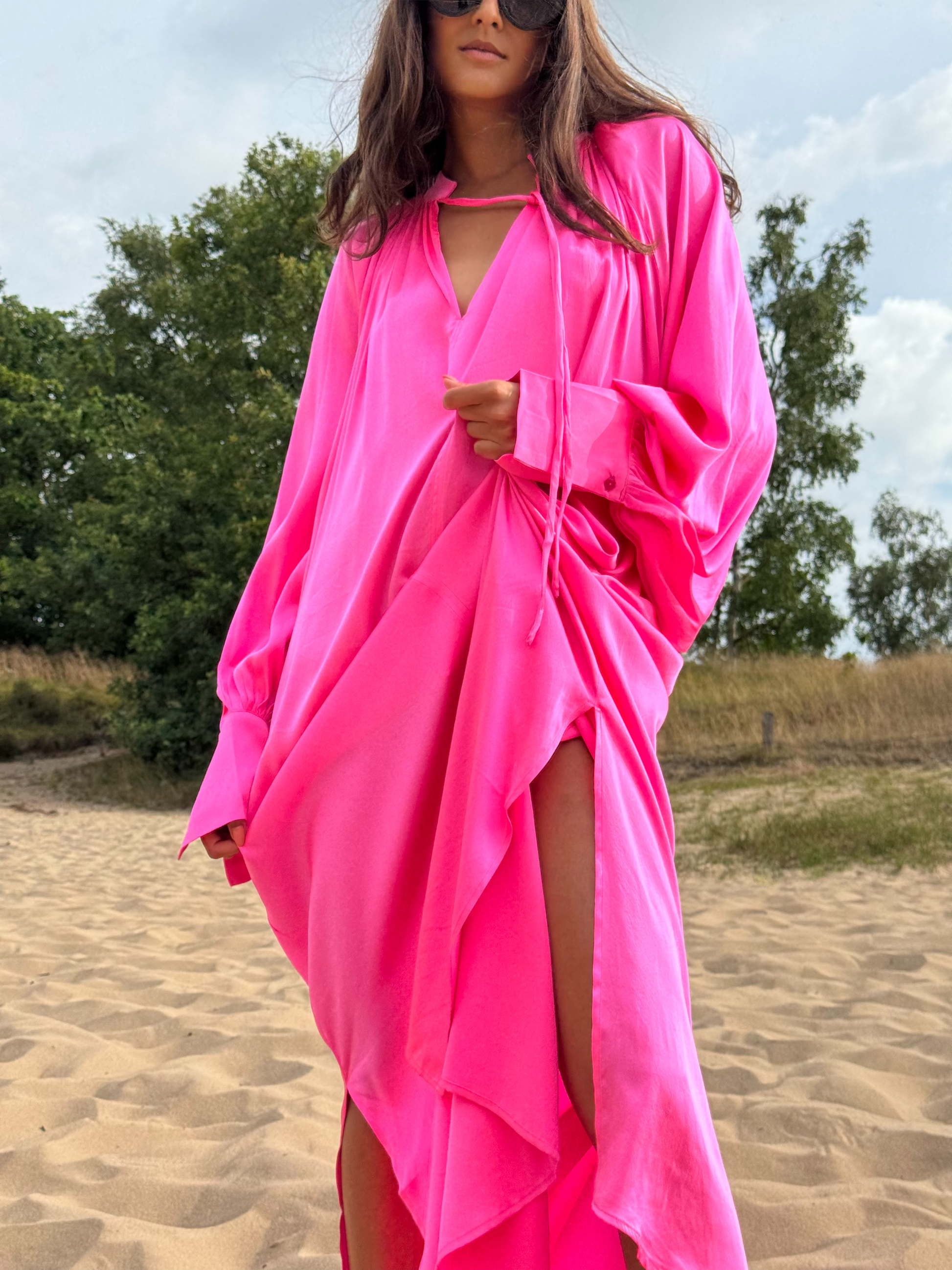 PLAIN SARA DRESS SILK STRETCH