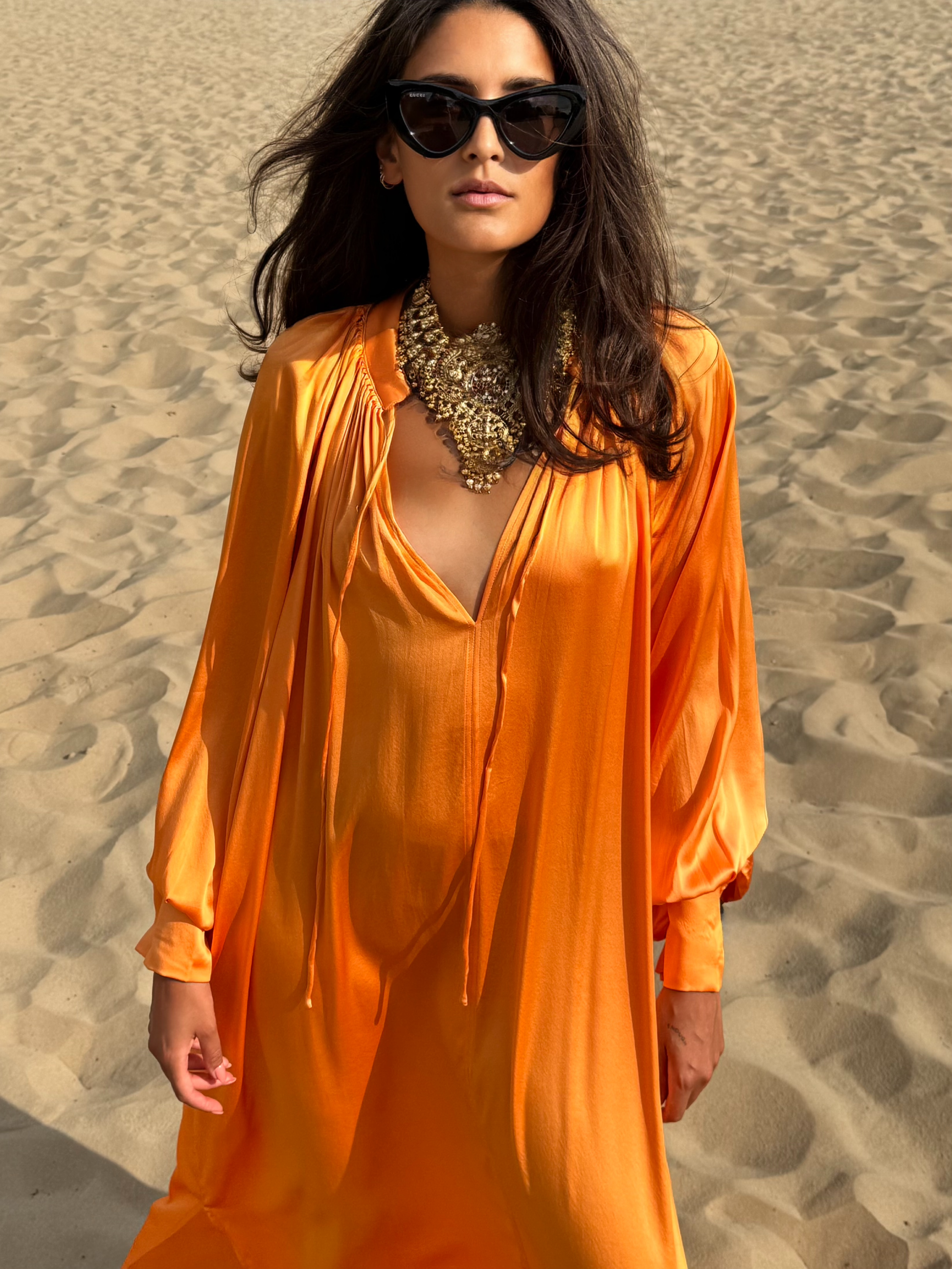 PLAIN SARA DRESS SILK STRETCH