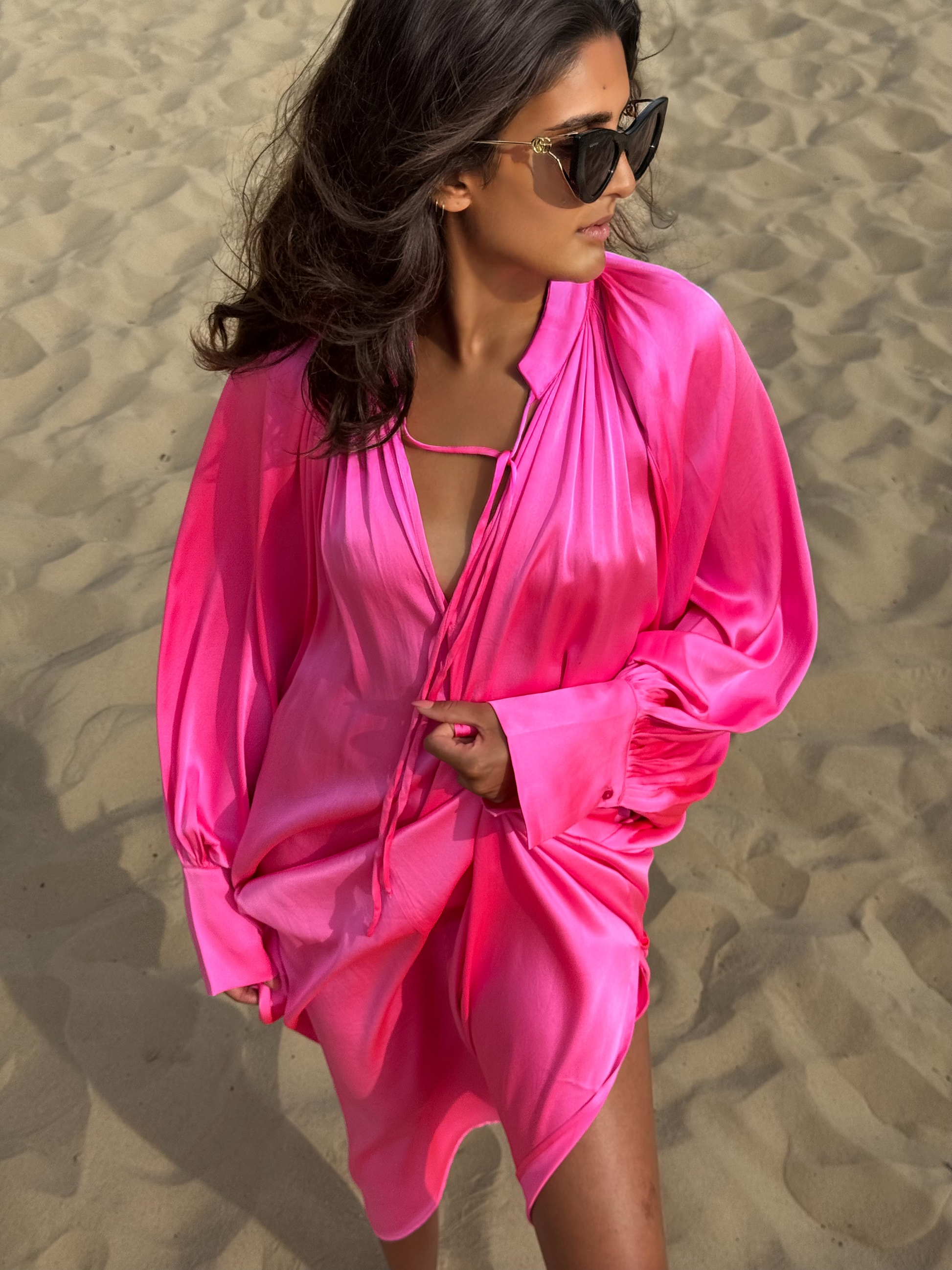 PLAIN SARA DRESS SILK STRETCH