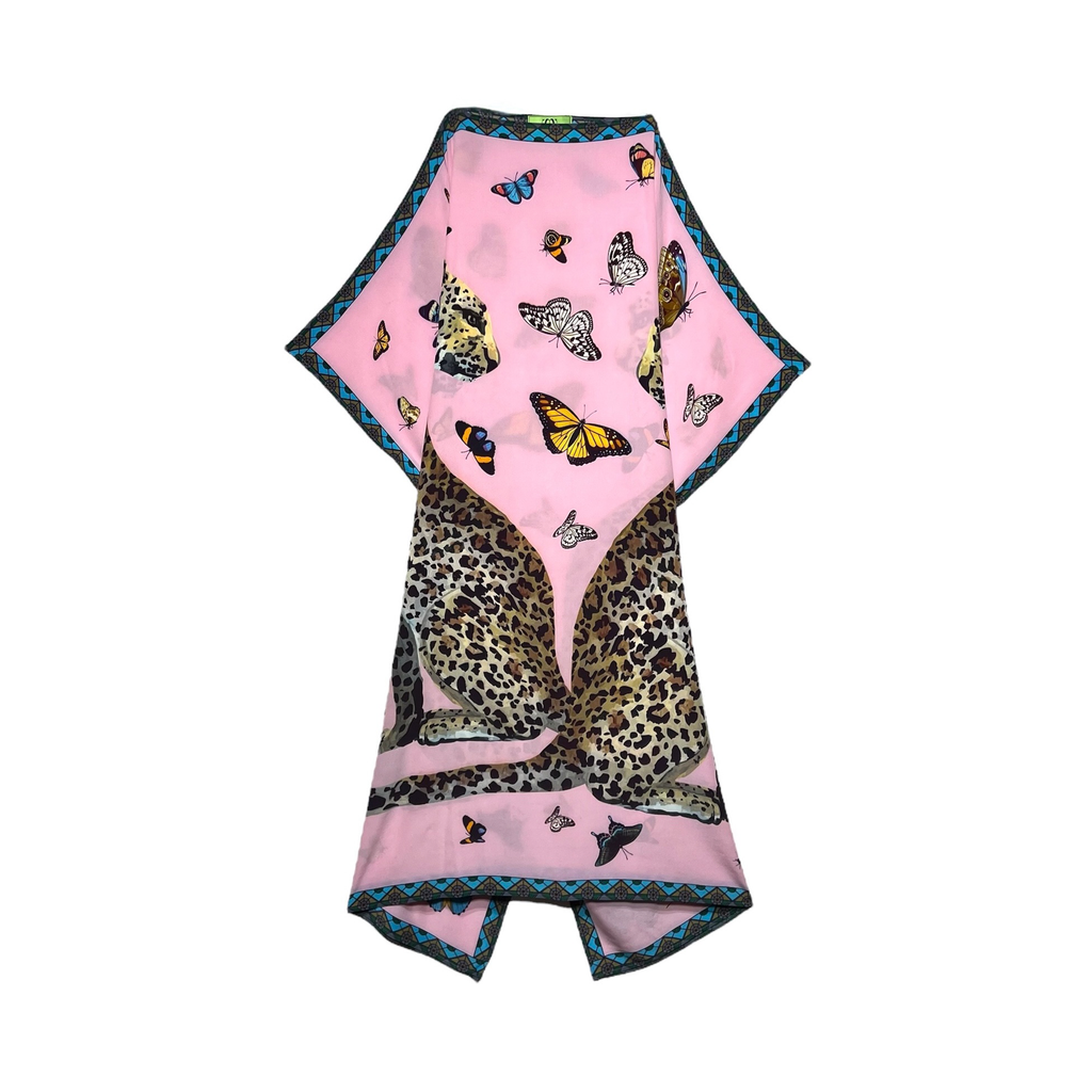 LEO & BUTTERFLY SILK TUNIC - ROSE