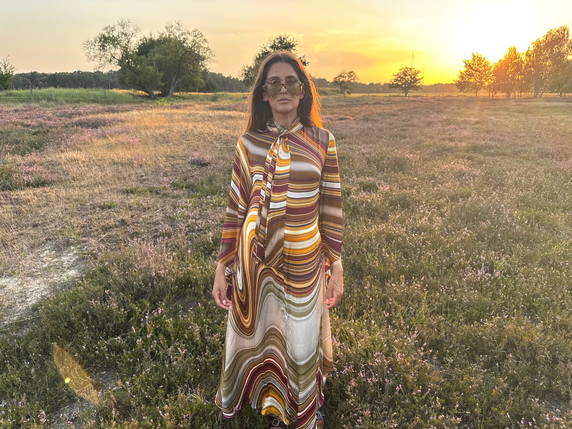 AUTUMN STRIPES PRINCESS DRESS